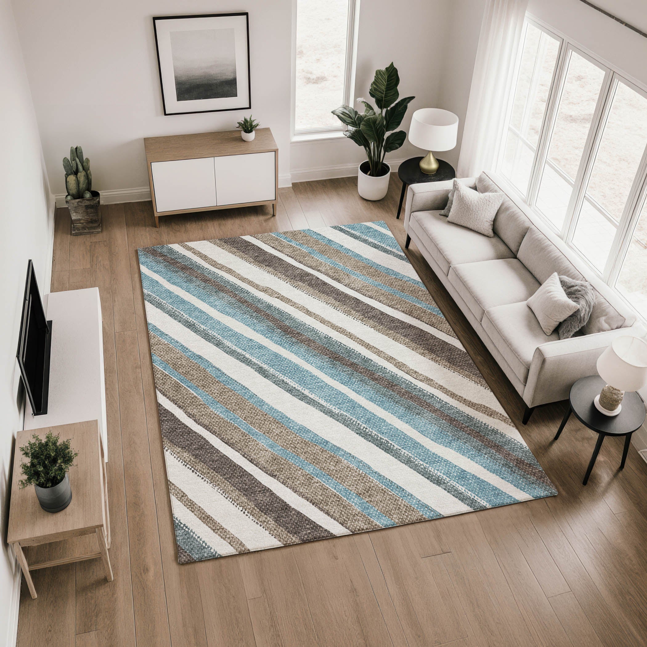 Luang Prabang Machine Washable Transitional Taupe Brown Rug 2'6" x 3'10" #shape_Rectangle