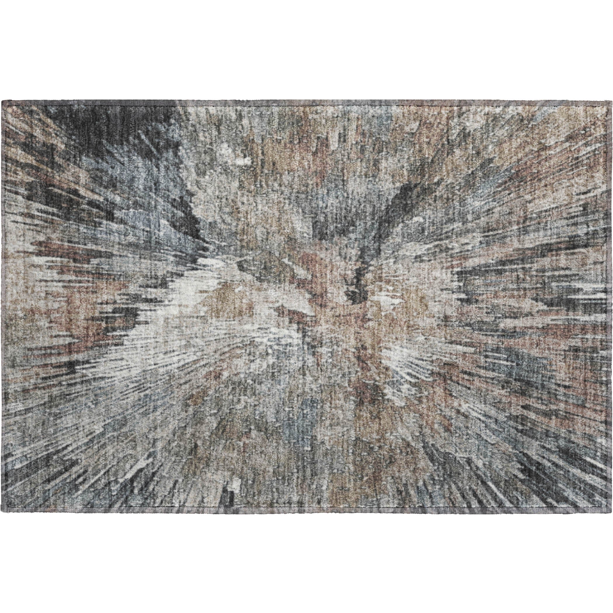 Kyoto Machine Washable Transitional Brown Rug 1'8" x 2'6" #shape_Rectangle