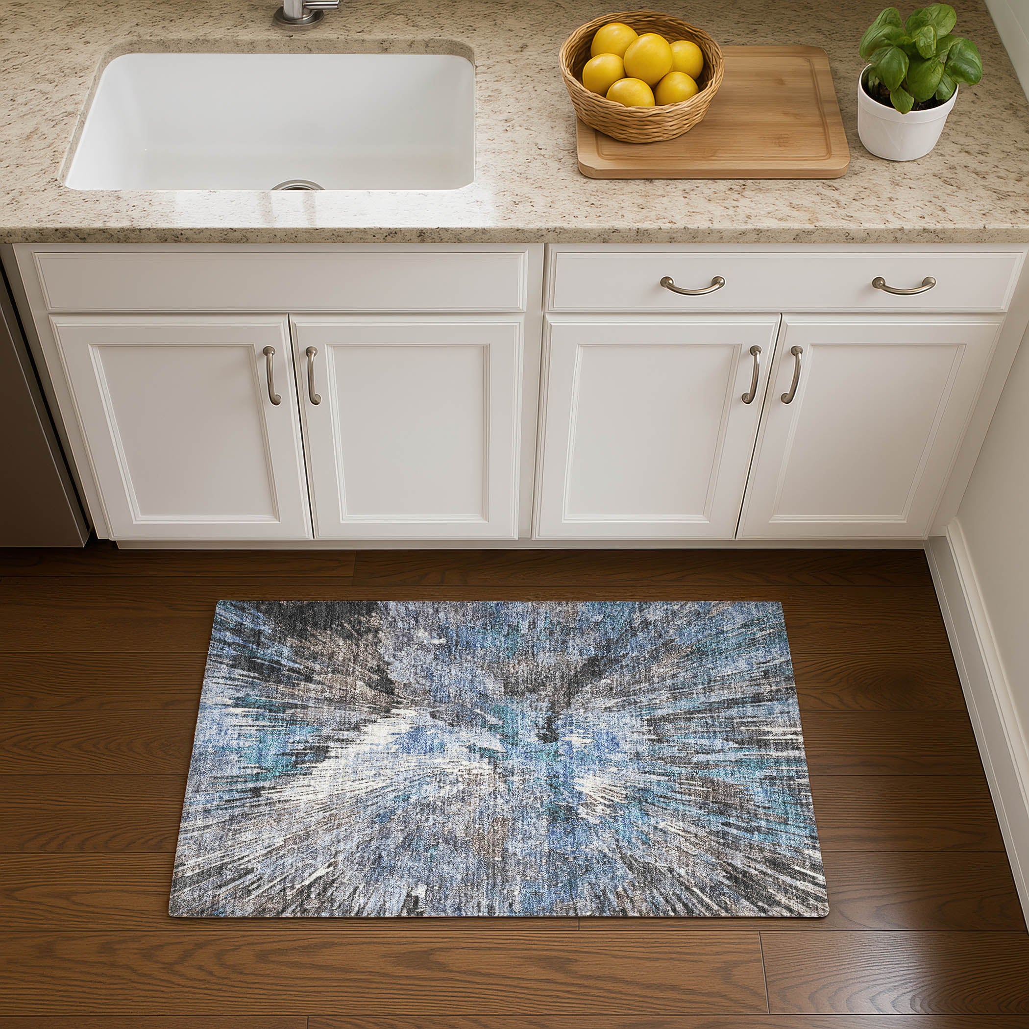 Kyoto Machine Washable Transitional Denim Blue Rug 1'8" x 2'6" #shape_Rectangle