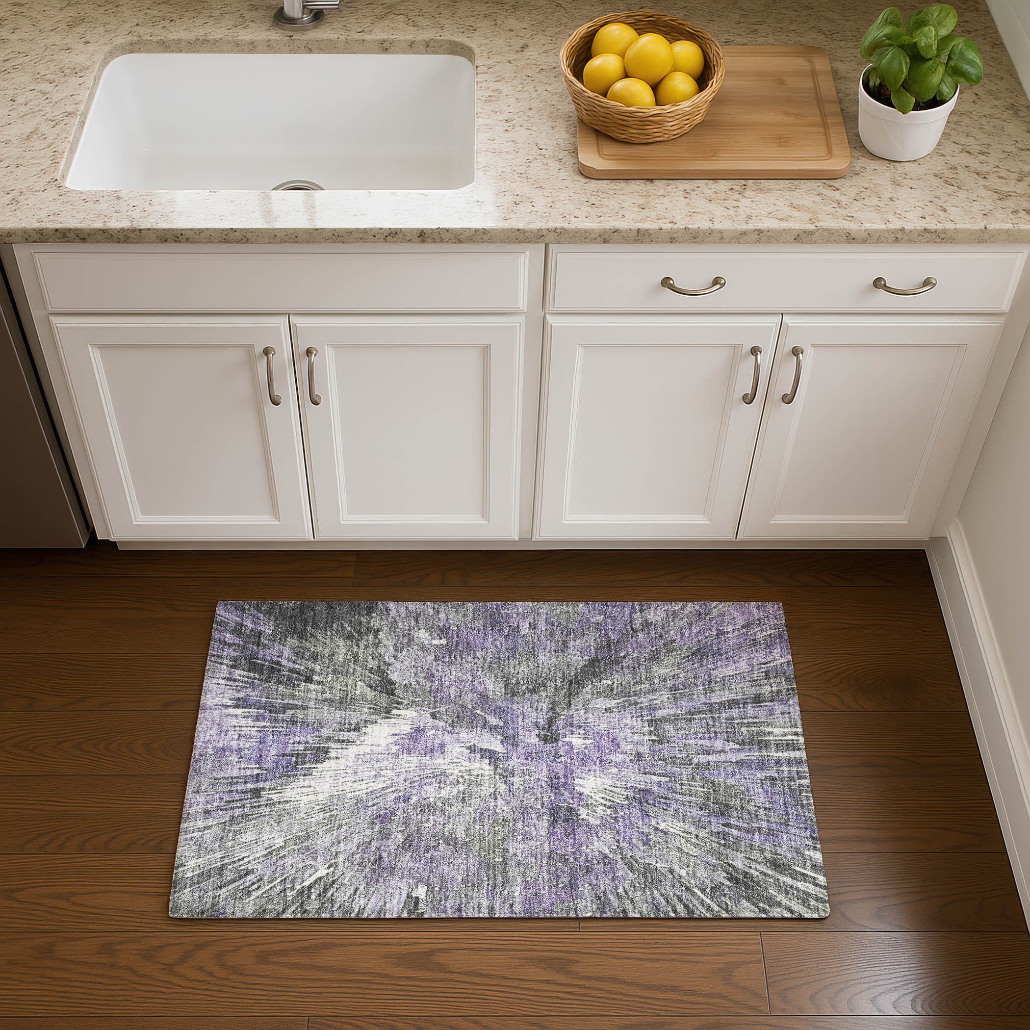 Kyoto Machine Washable Transitional Lavender Purple Rug 1'8" x 2'6" #shape_Rectangle
