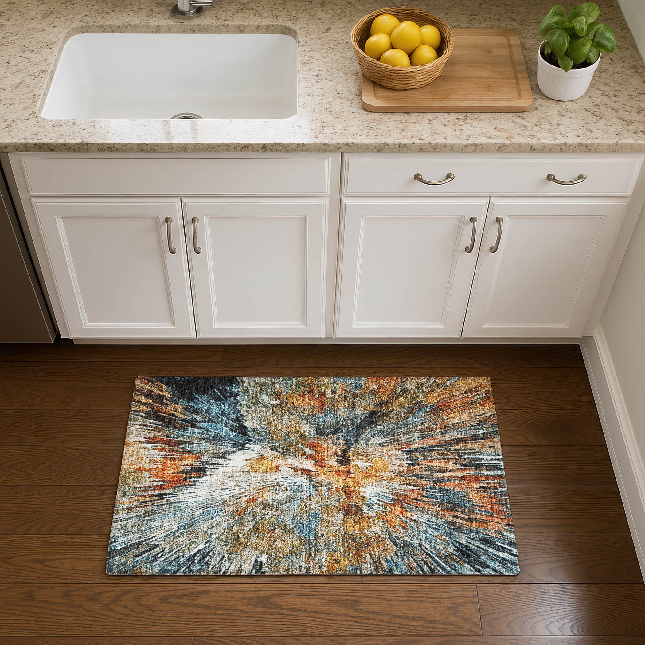 Kyoto Machine Washable Transitional Taupe Brown Rug 1'8" x 2'6" #shape_Rectangle
