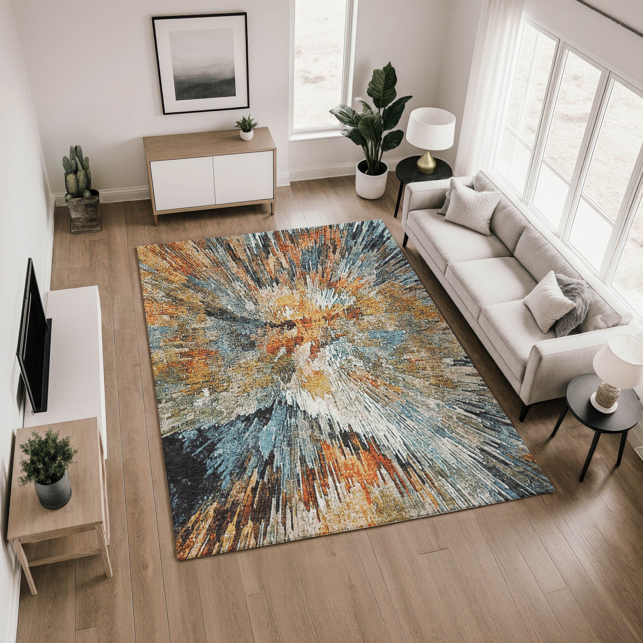 Kyoto Machine Washable Transitional Taupe Brown Rug 2'6" x 3'10" #shape_Rectangle
