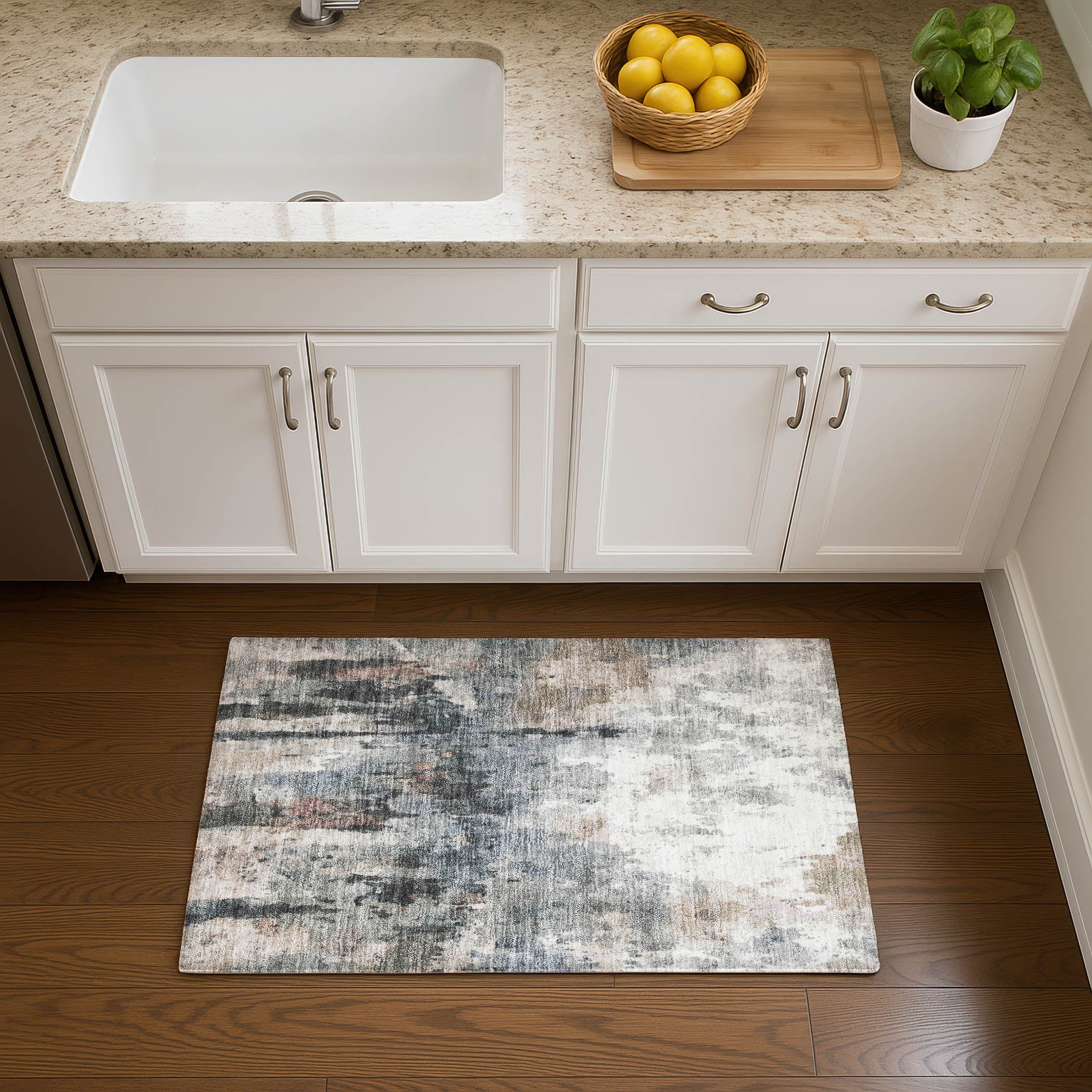 Cairo Machine Washable Transitional Beige Brown Rug 1'8" x 2'6" #shape_Rectangle