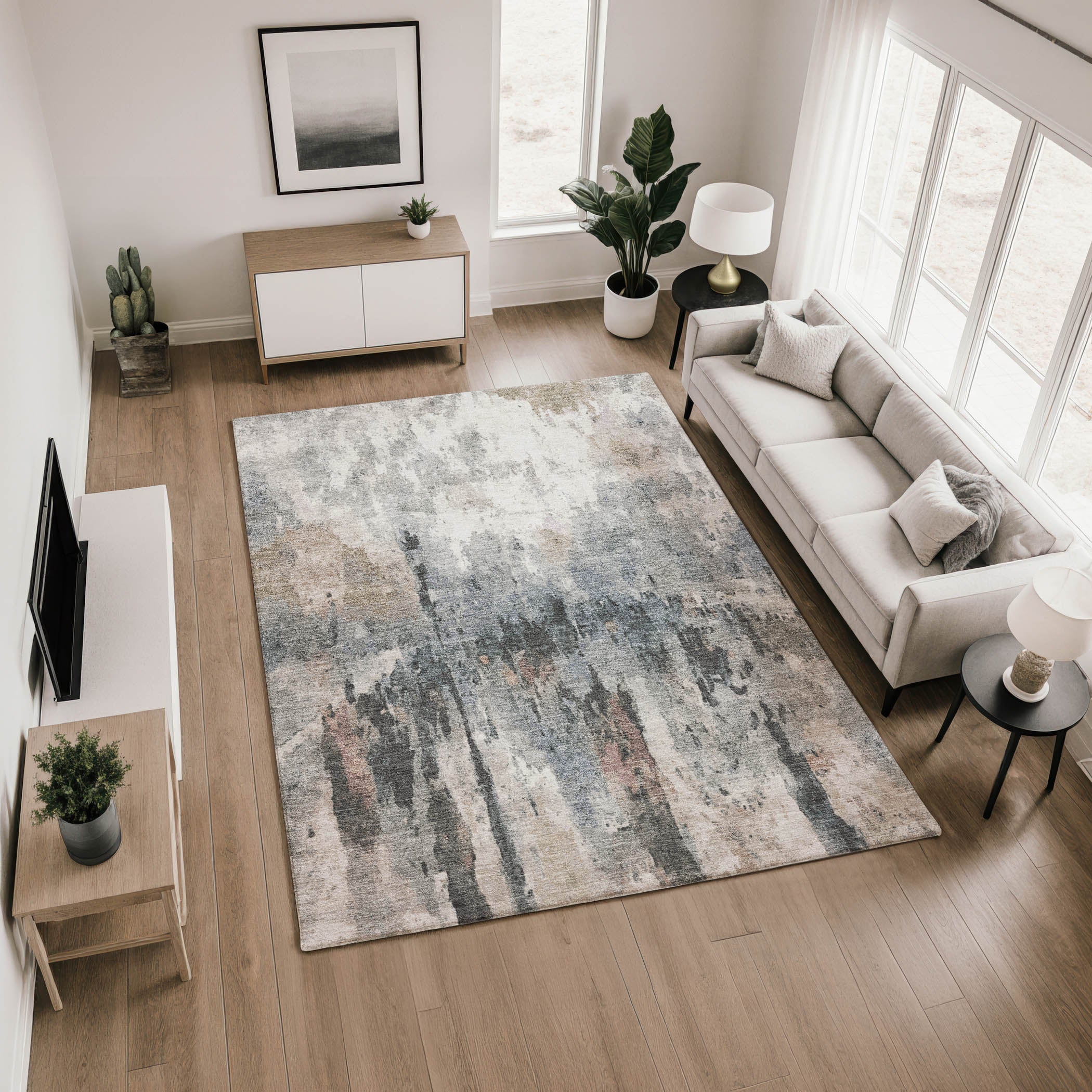 Cairo Machine Washable Transitional Beige Brown Rug 2'6" x 3'10" #shape_Rectangle