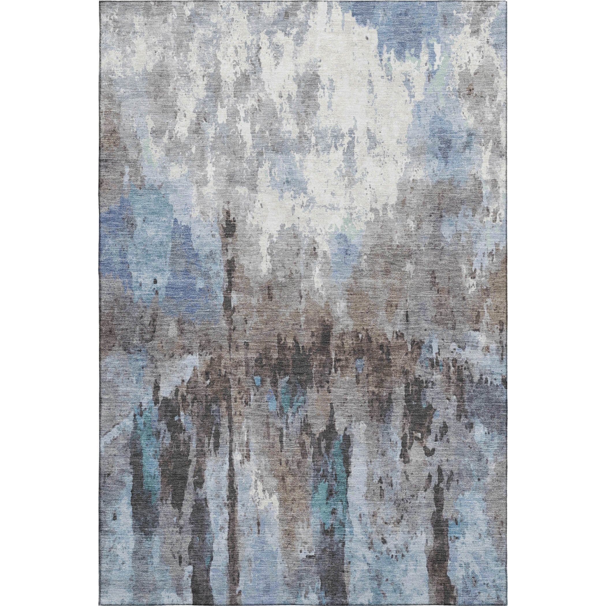 Cairo Machine Washable Transitional Blue Rug 2'6" x 3'10" #shape_Rectangle