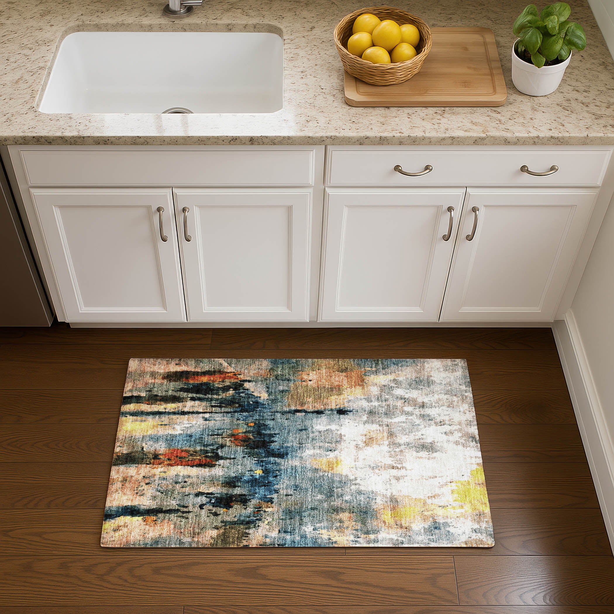 Cairo Machine Washable Transitional Ivory Rug 1'8" x 2'6" #shape_Rectangle
