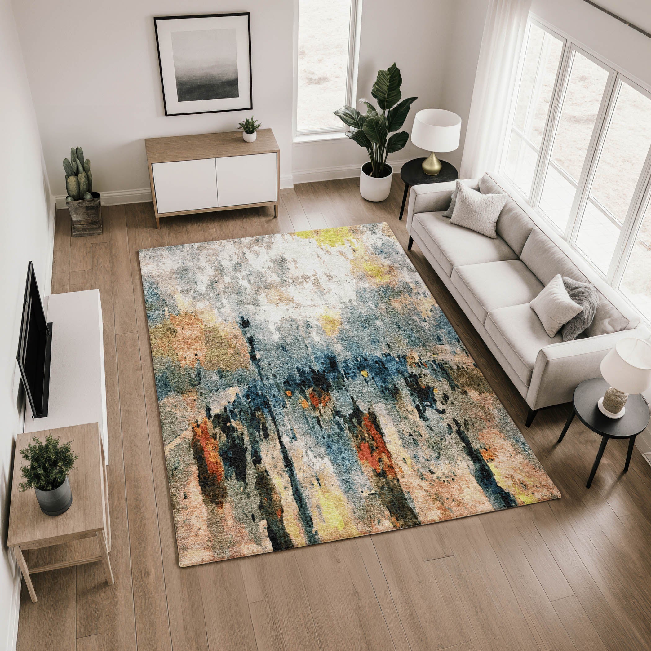 Cairo Machine Washable Transitional Ivory Rug 2'6" x 3'10" #shape_Rectangle
