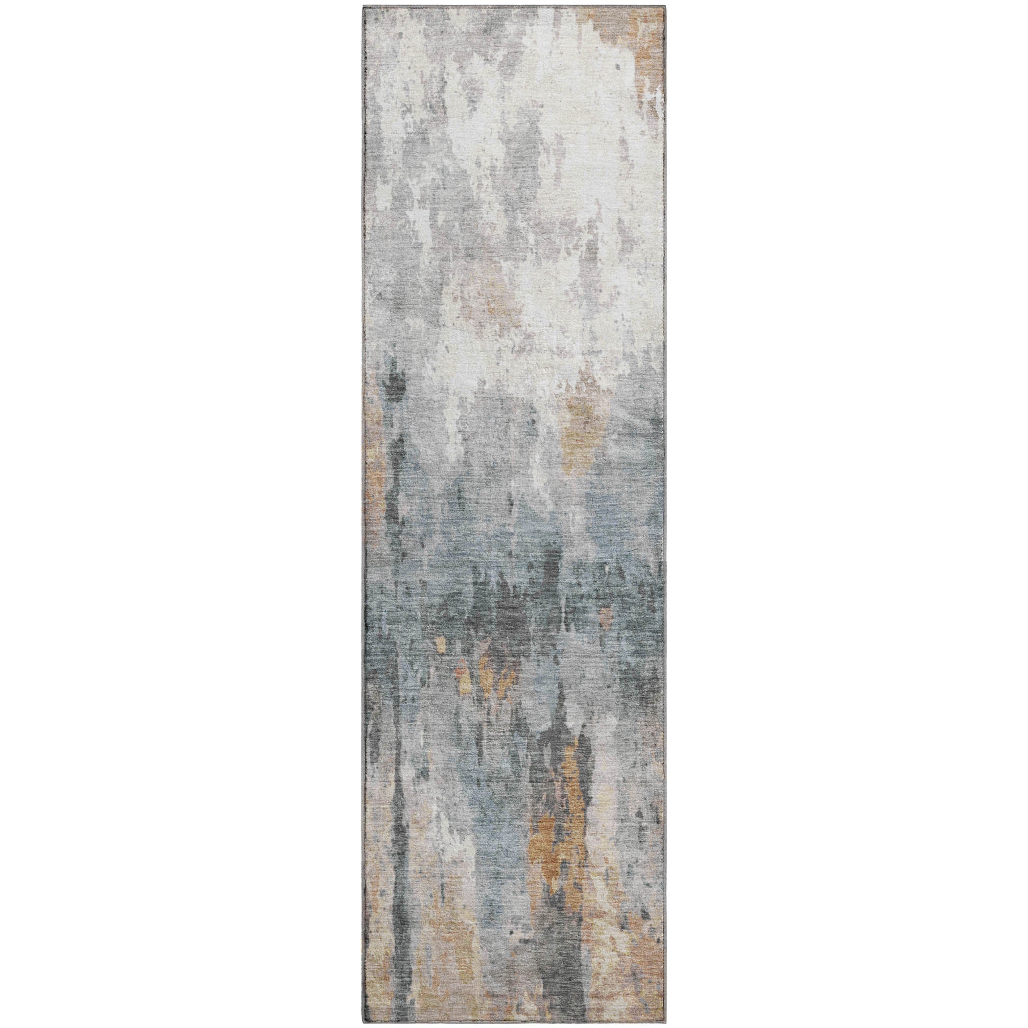 Cairo Machine Washable Transitional Rust Orange Rug 2'3" x 7'6" #shape_Runner