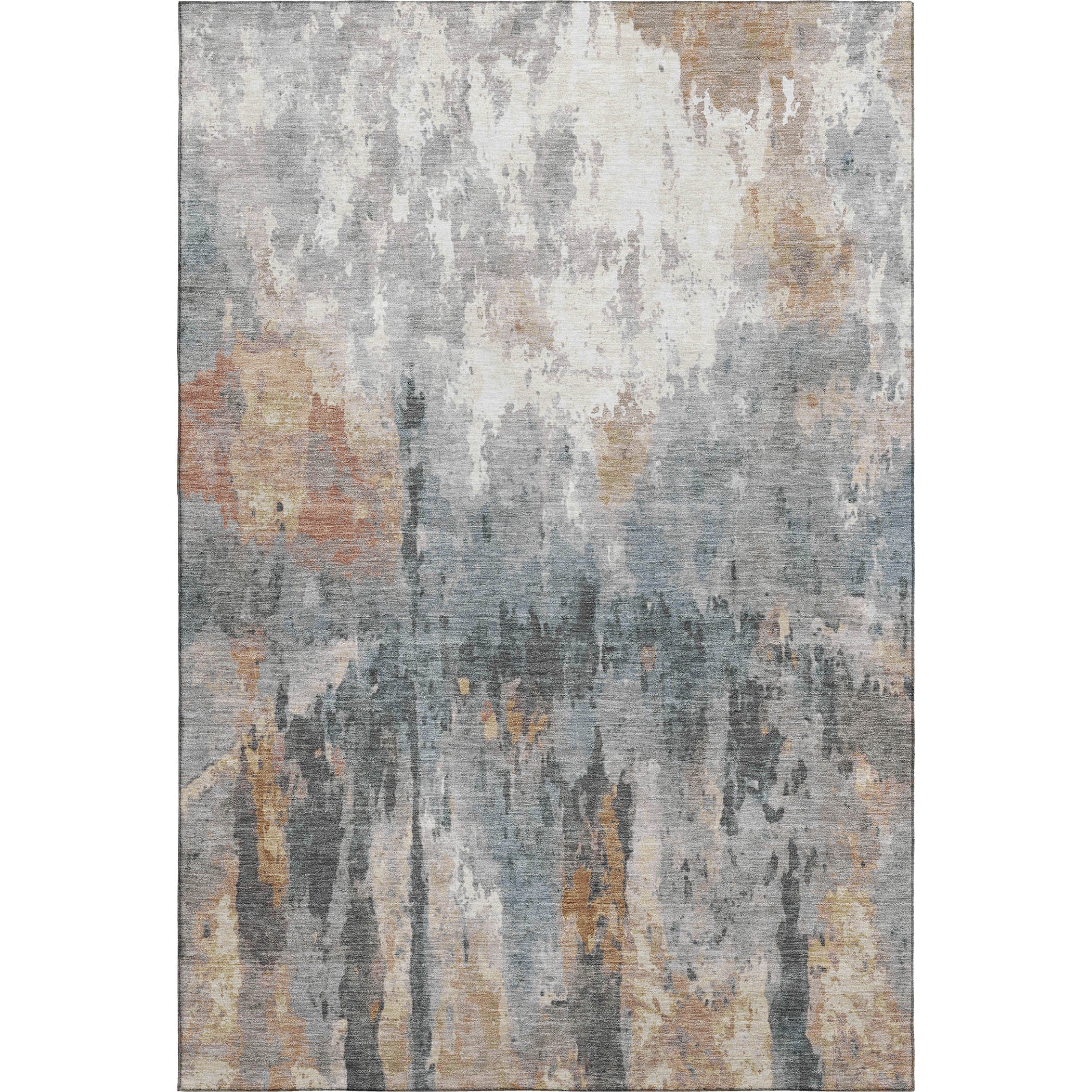 Cairo Machine Washable Transitional Rust Orange Rug 2'6" x 3'10" #shape_Rectangle