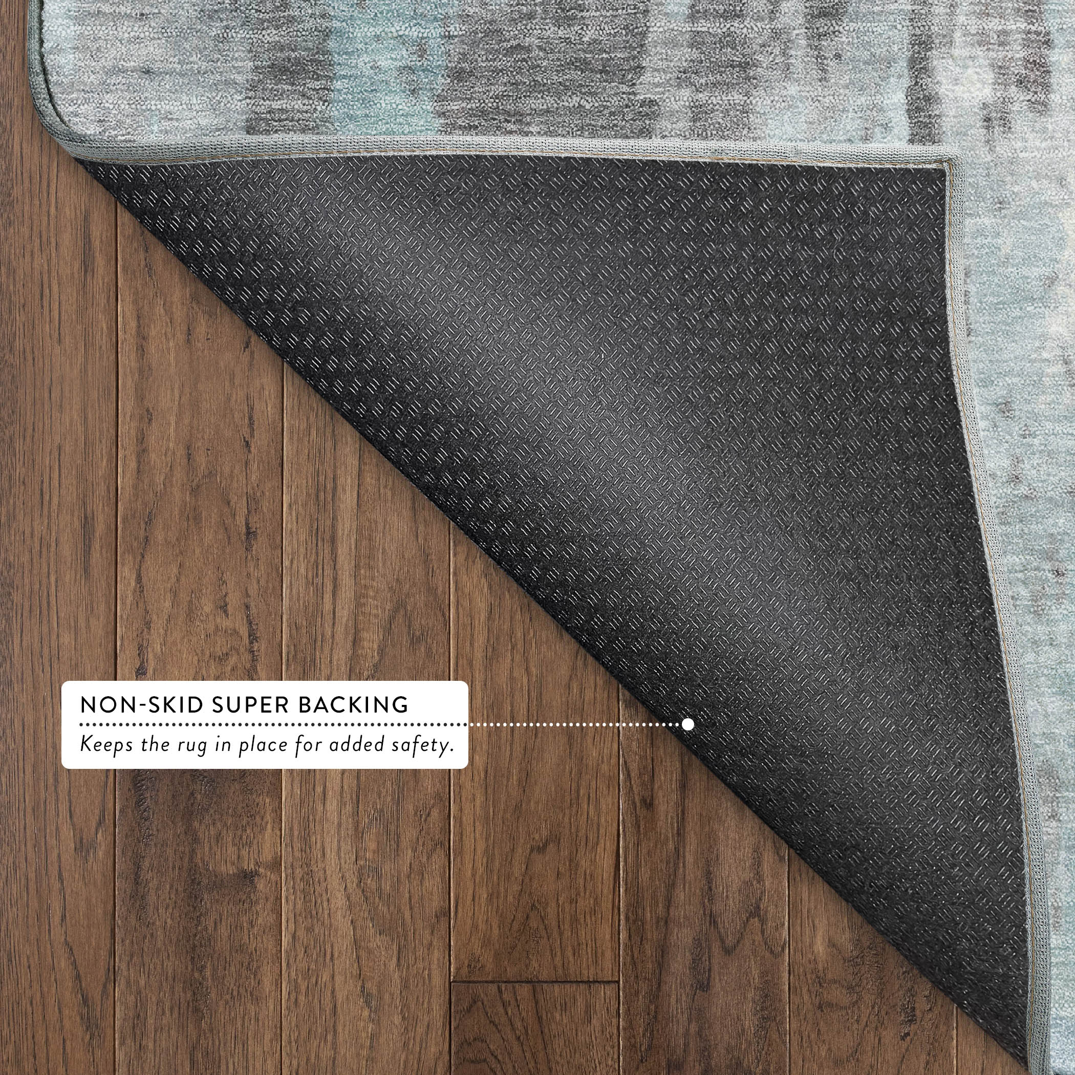 Cairo Machine Washable Transitional Teal Rug 1'8" x 2'6" #shape_Rectangle