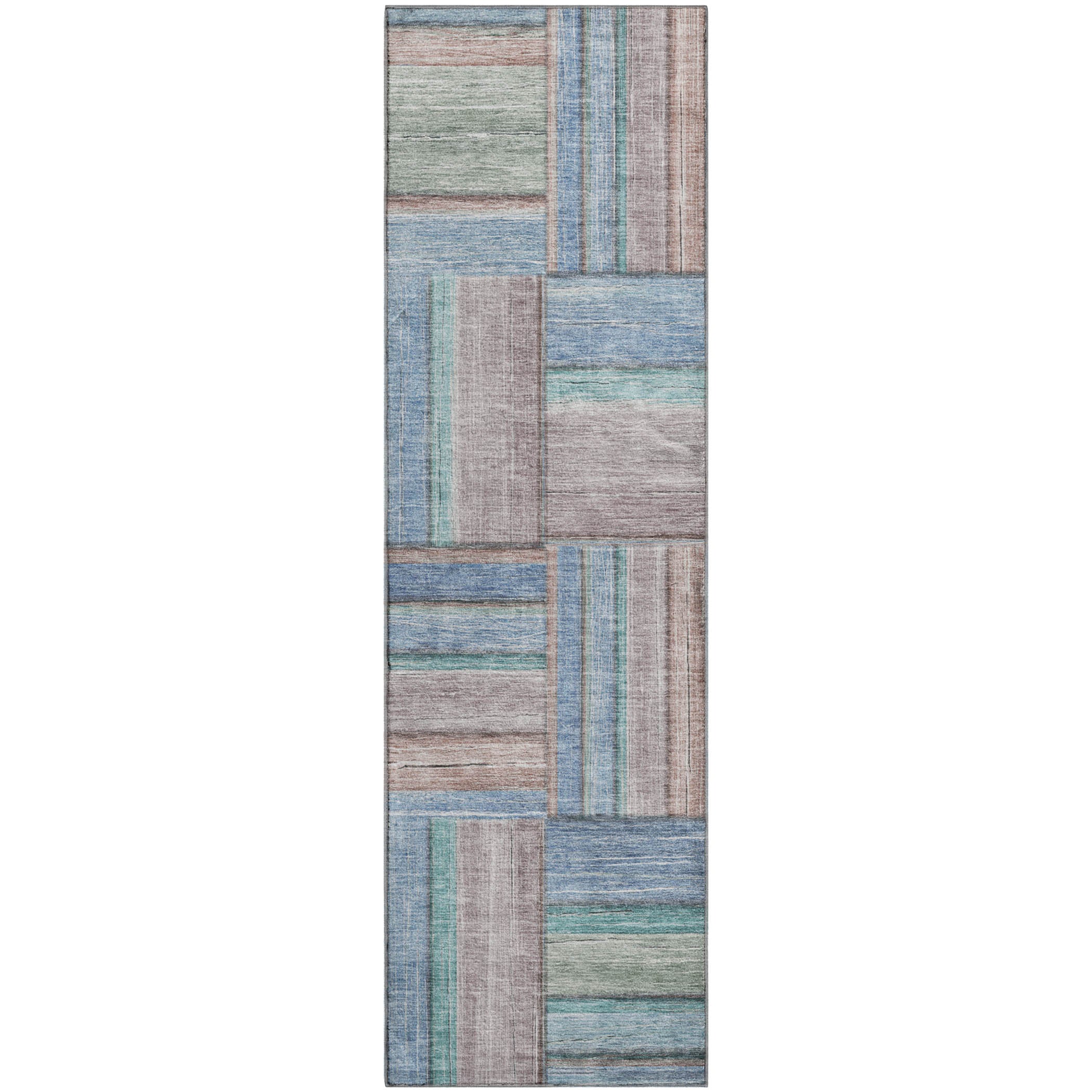 Porto Machine Washable Transitional Denim Blue Rug 2'3" x 7'6" #shape_Runner