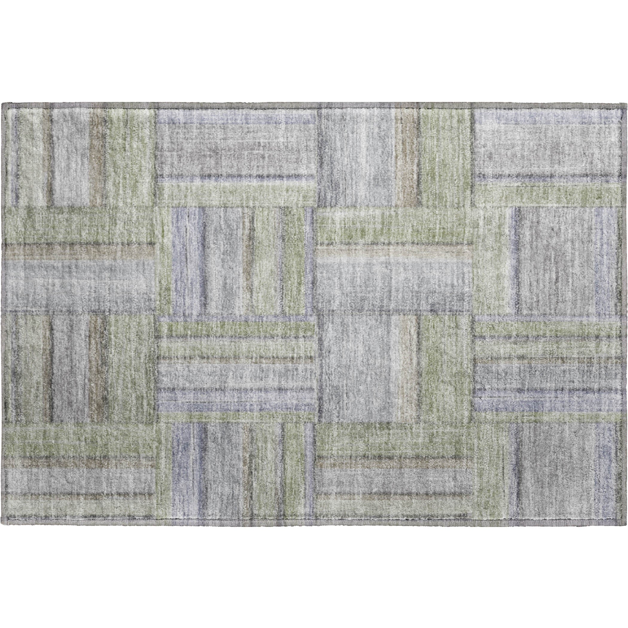 Porto Machine Washable Transitional Fern Green Rug 1'8" x 2'6" #shape_Rectangle