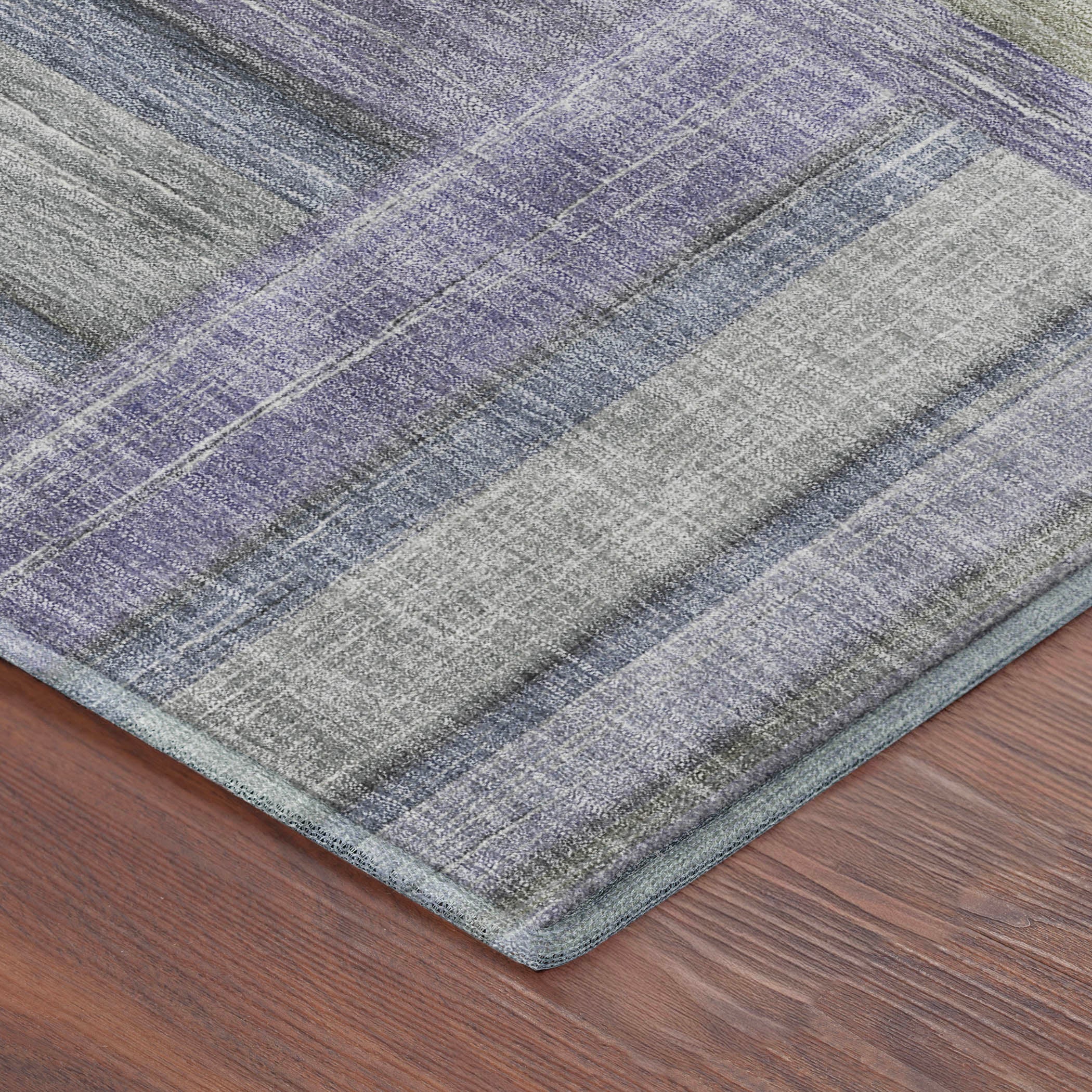 Porto Machine Washable Transitional Purple Rug 1'8" x 2'6" #shape_Rectangle