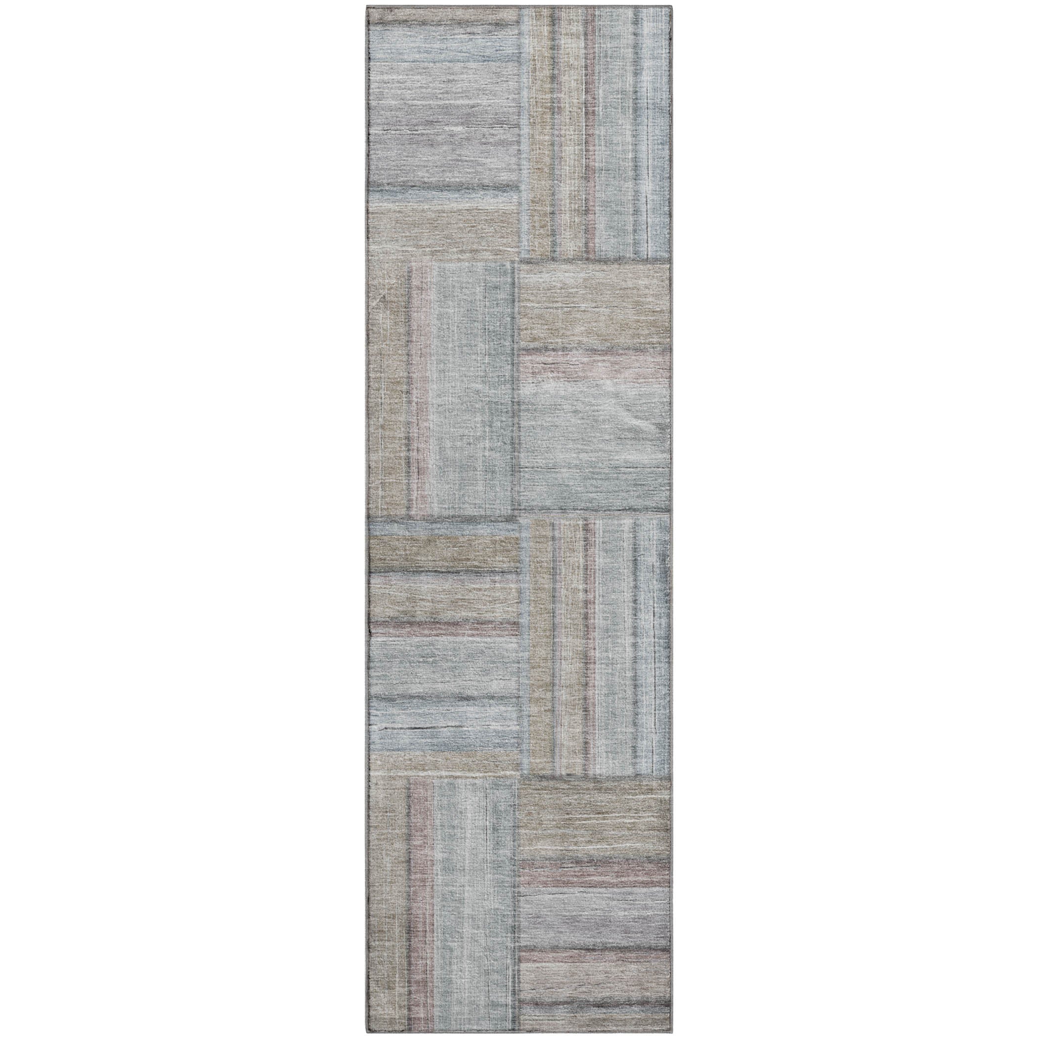 Porto Machine Washable Transitional Taupe Brown Rug 2'3" x 7'6" #shape_Runner