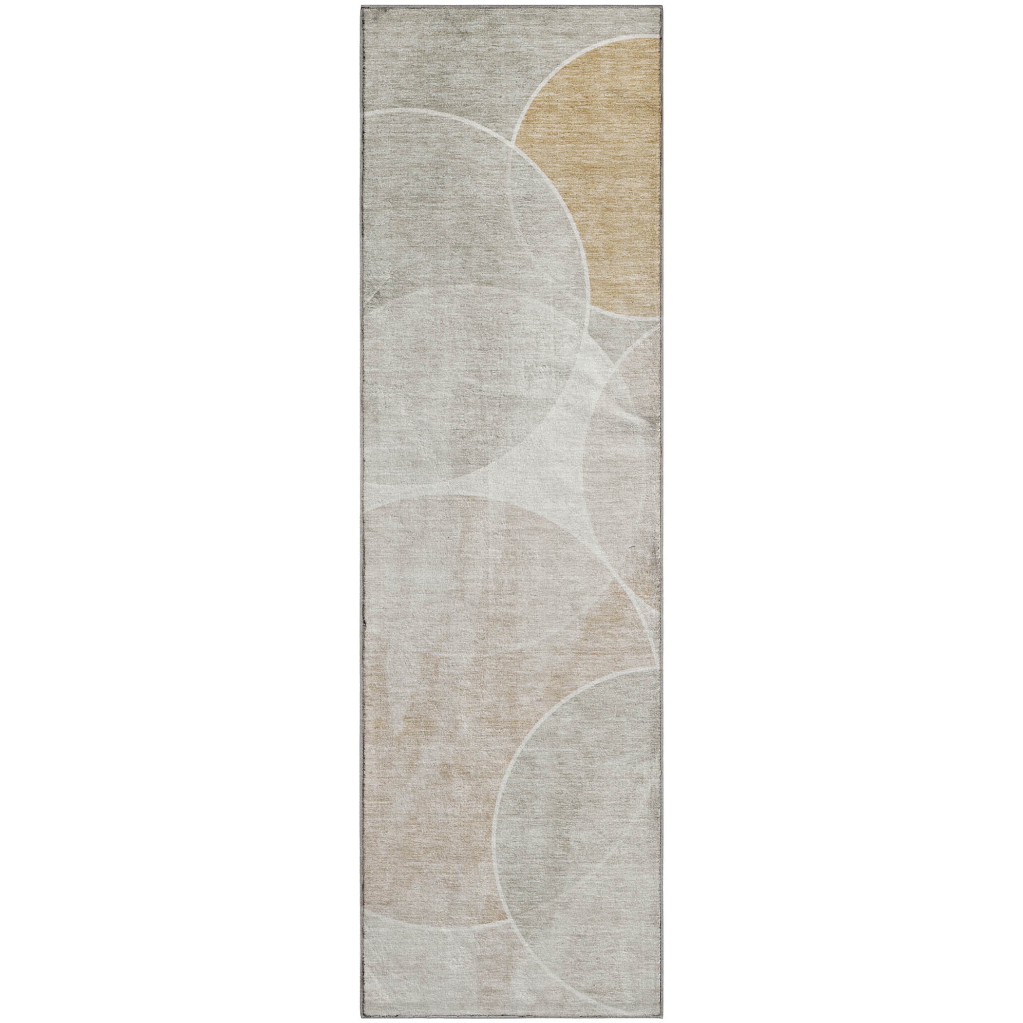 Athens Machine Washable Transitional Beige Brown Rug 2'3" x 7'6" #shape_Runner