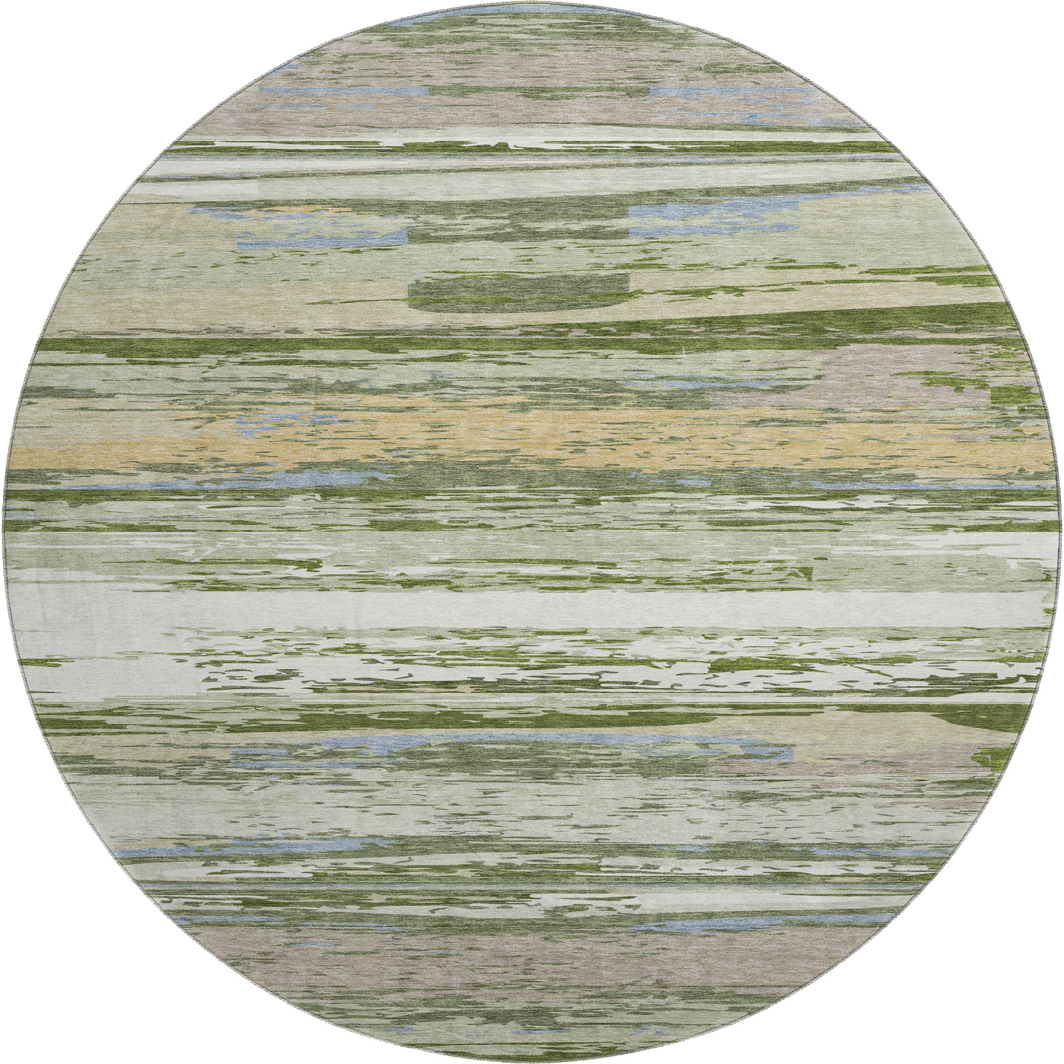 Mostar Machine Washable Transitional Aloe Green Rug 8' x 8' #shape_Round
