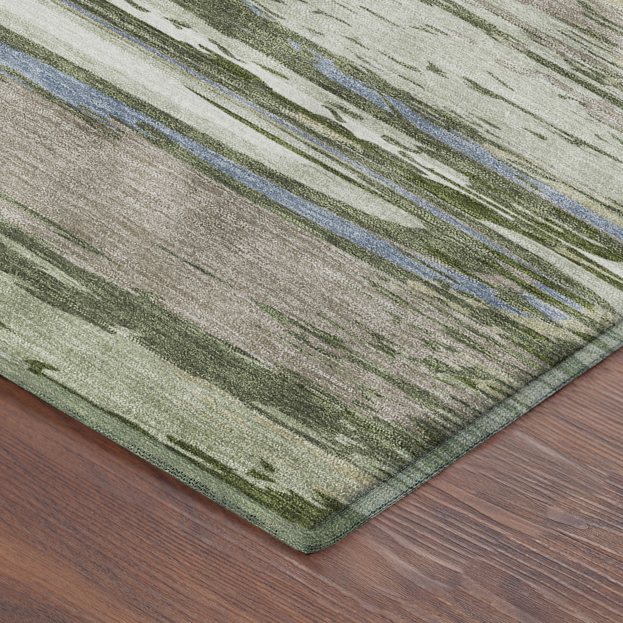 Mostar Machine Washable Transitional Aloe Green Rug 1'8" x 2'6" #shape_Rectangle