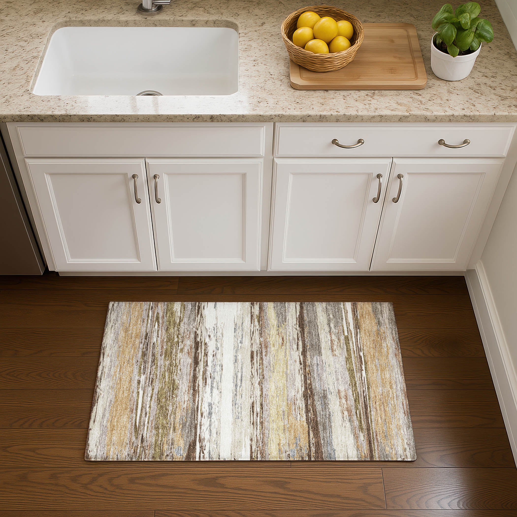 Mostar Machine Washable Transitional Beige Brown Rug 1'8" x 2'6" #shape_Rectangle