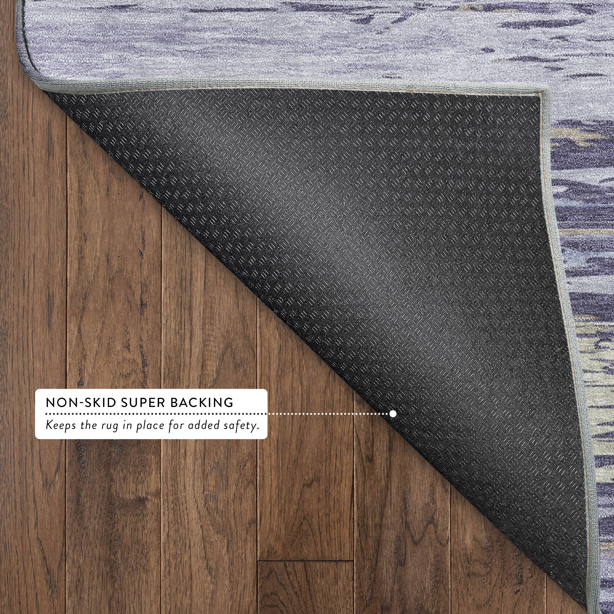 Mostar Machine Washable Transitional Lavender Purple Rug 1'8" x 2'6" #shape_Rectangle