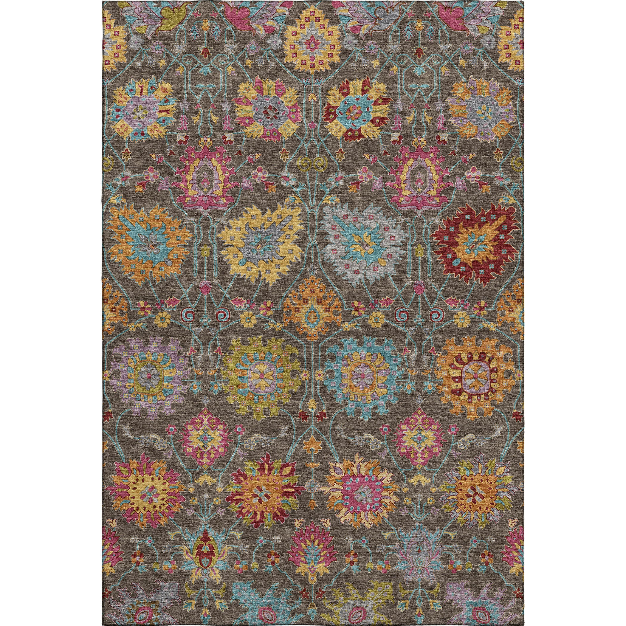 Antigua Machine Washable Transitional Chocolate Brown Rug 3' x 5' #shape_Rectangle