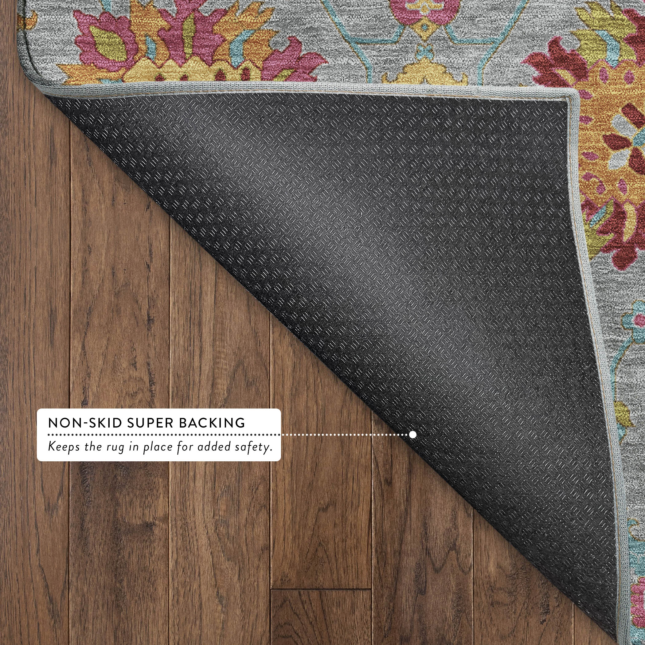 Antigua Machine Washable Transitional Gray Rug 1'8" x 2'6" #shape_Rectangle