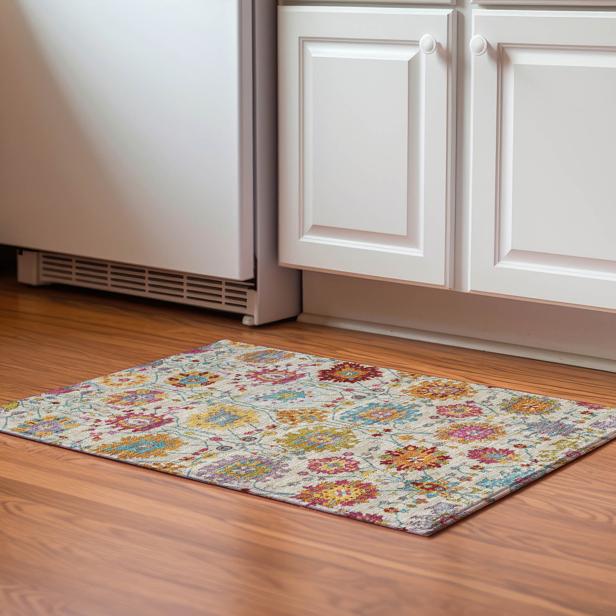Antigua Machine Washable Transitional Linen Ivory Rug 1'8" x 2'6" #shape_Rectangle