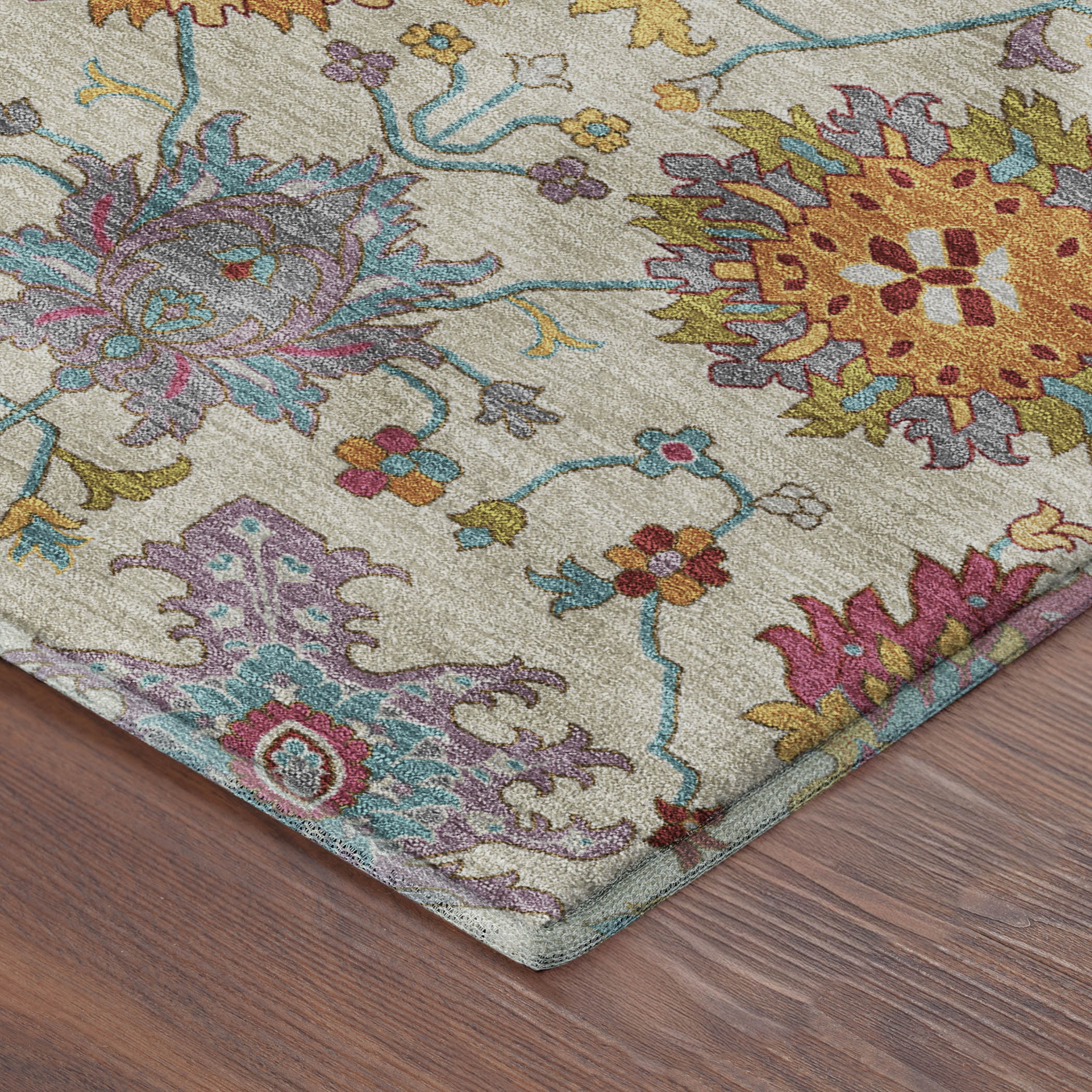 Antigua Machine Washable Transitional Linen Ivory Rug 1'8" x 2'6" #shape_Rectangle