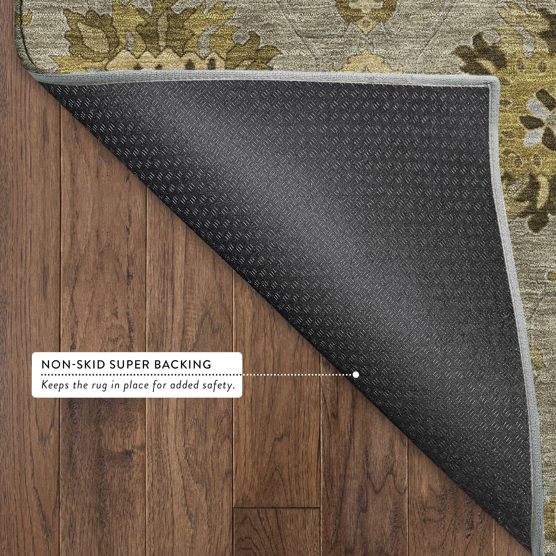 Queenstown Machine Washable Transitional Khaki Brown Rug 1'8" x 2'6" #shape_Rectangle