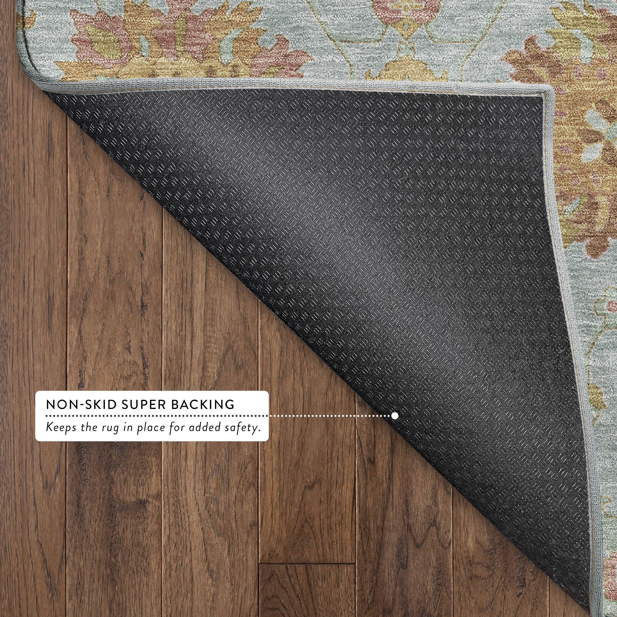 Queenstown Machine Washable Transitional Seafoam Blue Rug 1'8" x 2'6" #shape_Rectangle