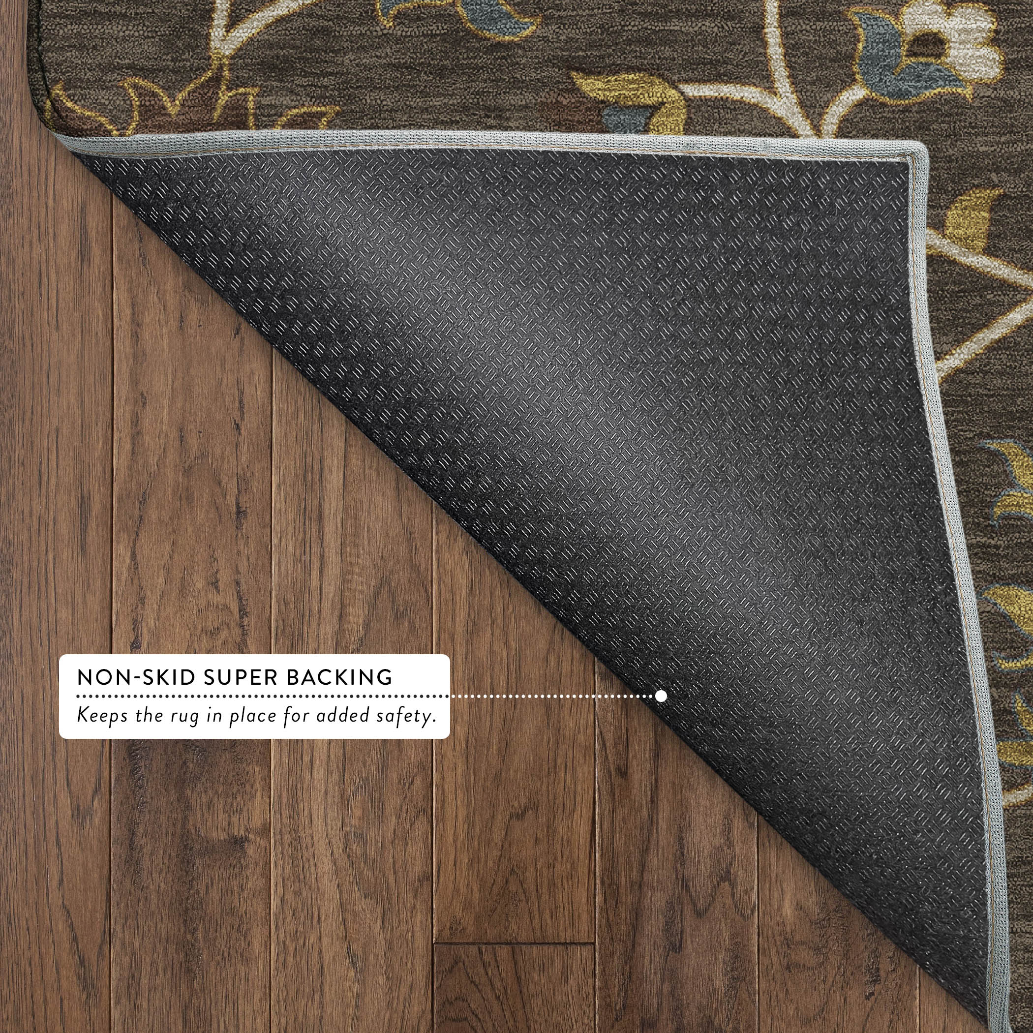 Bruges Machine Washable Traditional Chocolate Brown Rug 1'8" x 2'6" #shape_Rectangle