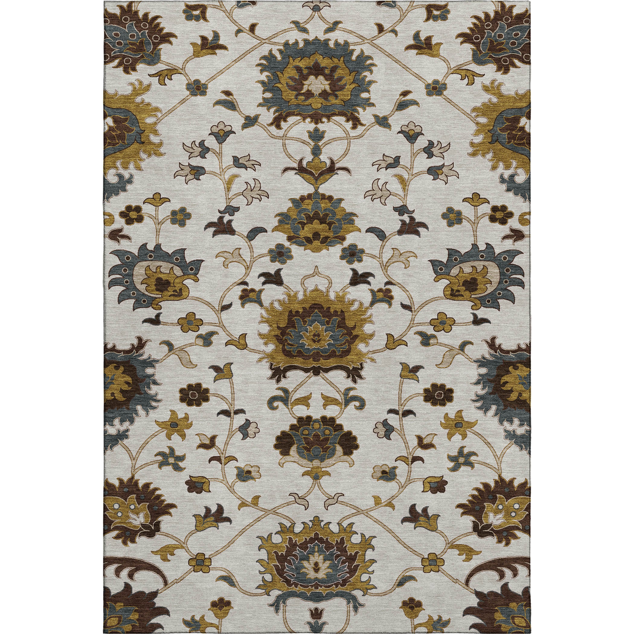 Bruges Machine Washable Traditional Ivory Rug 3' x 5' #shape_Rectangle