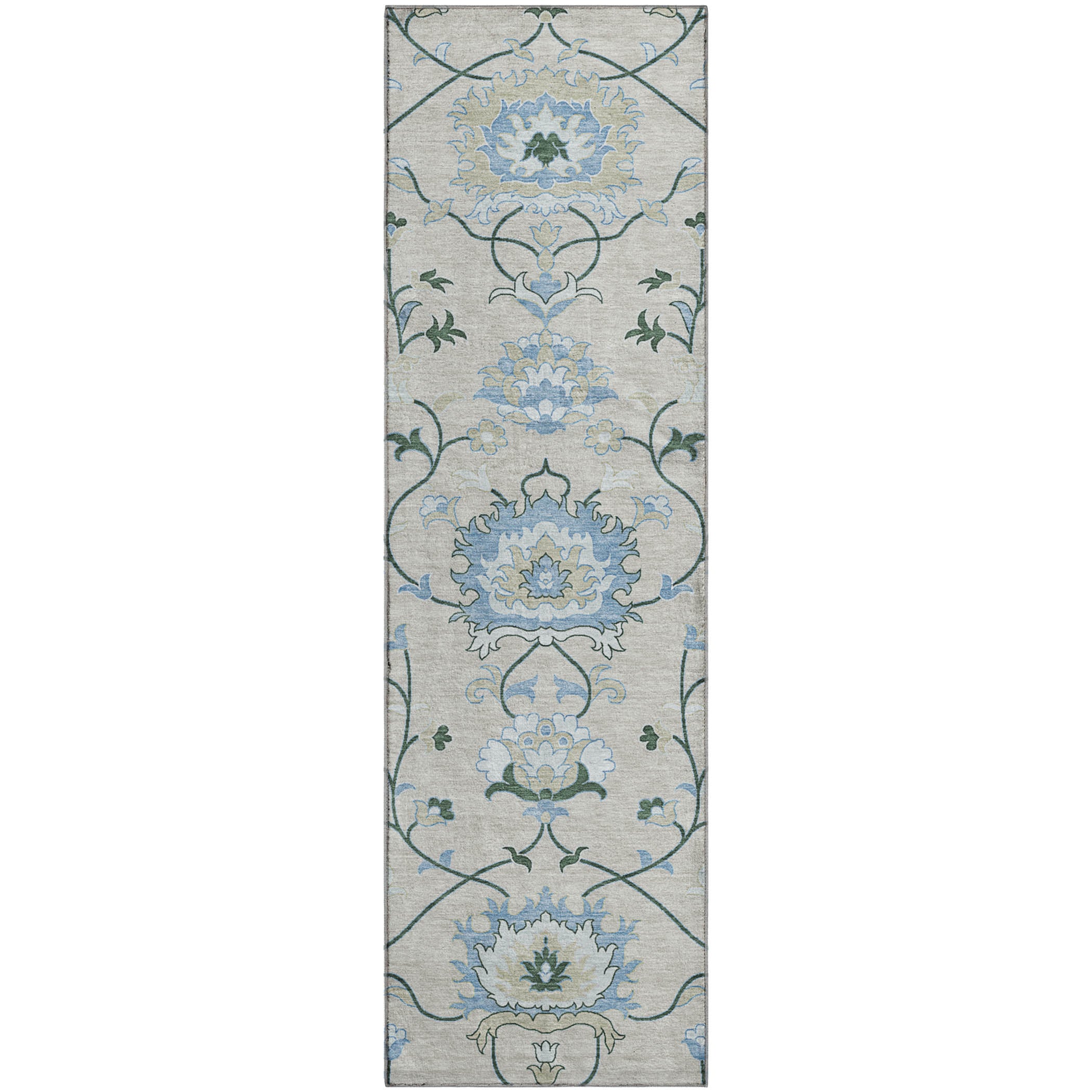 Cusco Machine Washable Traditional Beige Brown Rug 2'3" x 7'6" #shape_Runner