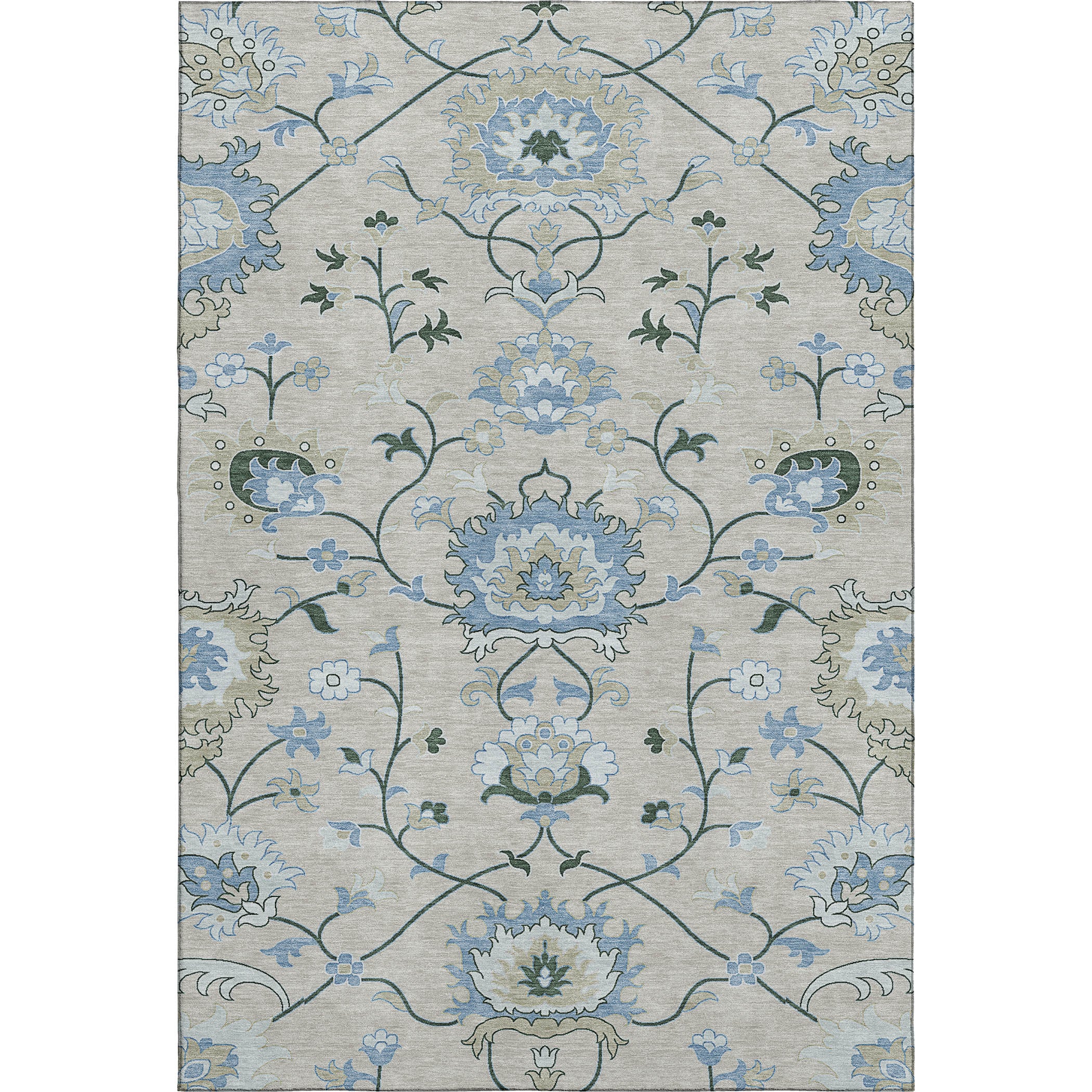 Cusco Machine Washable Traditional Beige Brown Rug 3' x 5' #shape_Rectangle