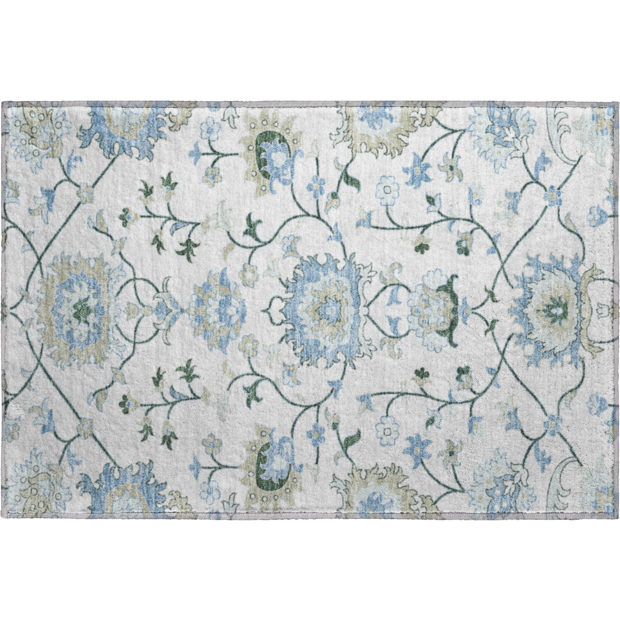 Cusco Machine Washable Traditional Ivory Rug 1'8" x 2'6" #shape_Rectangle