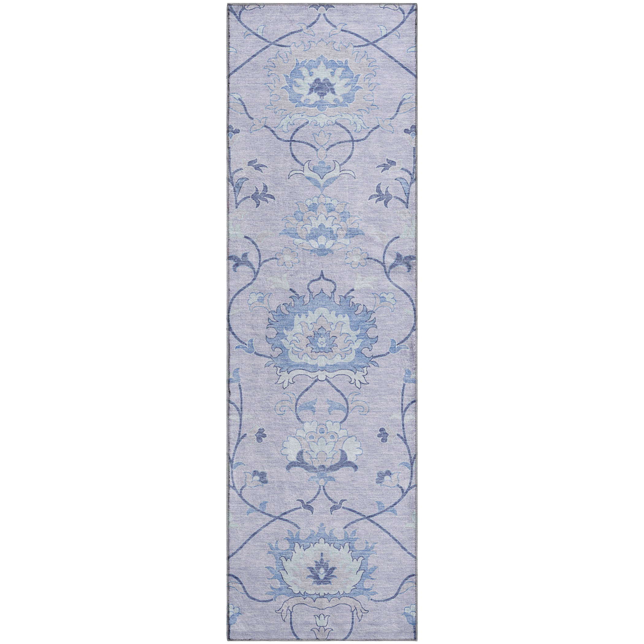 Cusco Machine Washable Traditional Lilac Purple Rug 2'3" x 7'6" #shape_Runner