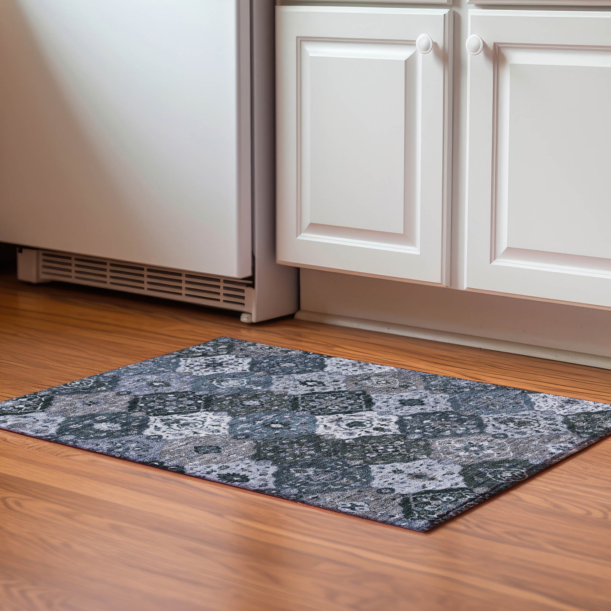 Oslo Machine Washable Transitional Denim Blue Rug 1'8" x 2'6" #shape_Rectangle