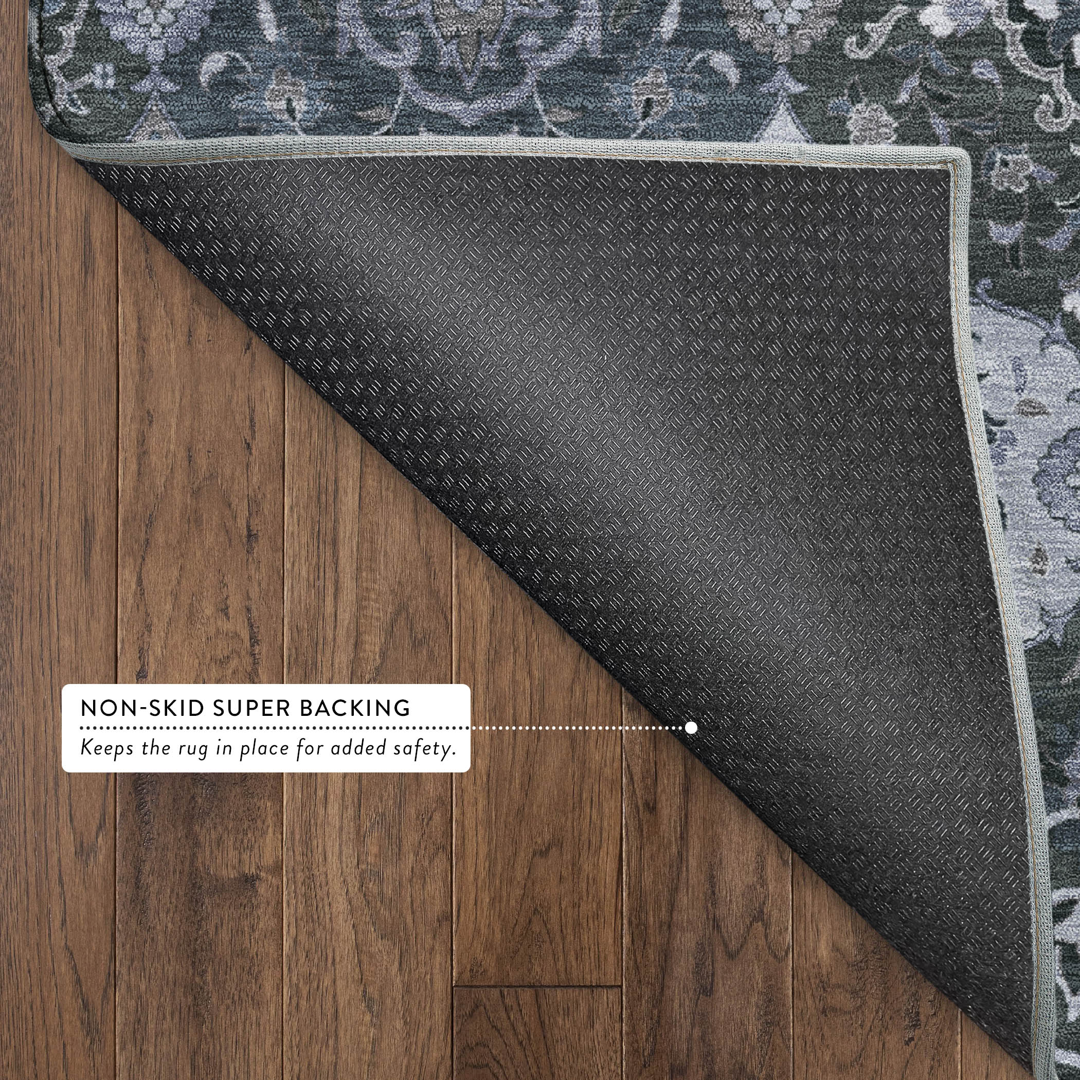 Oslo Machine Washable Transitional Denim Blue Rug 1'8" x 2'6" #shape_Rectangle