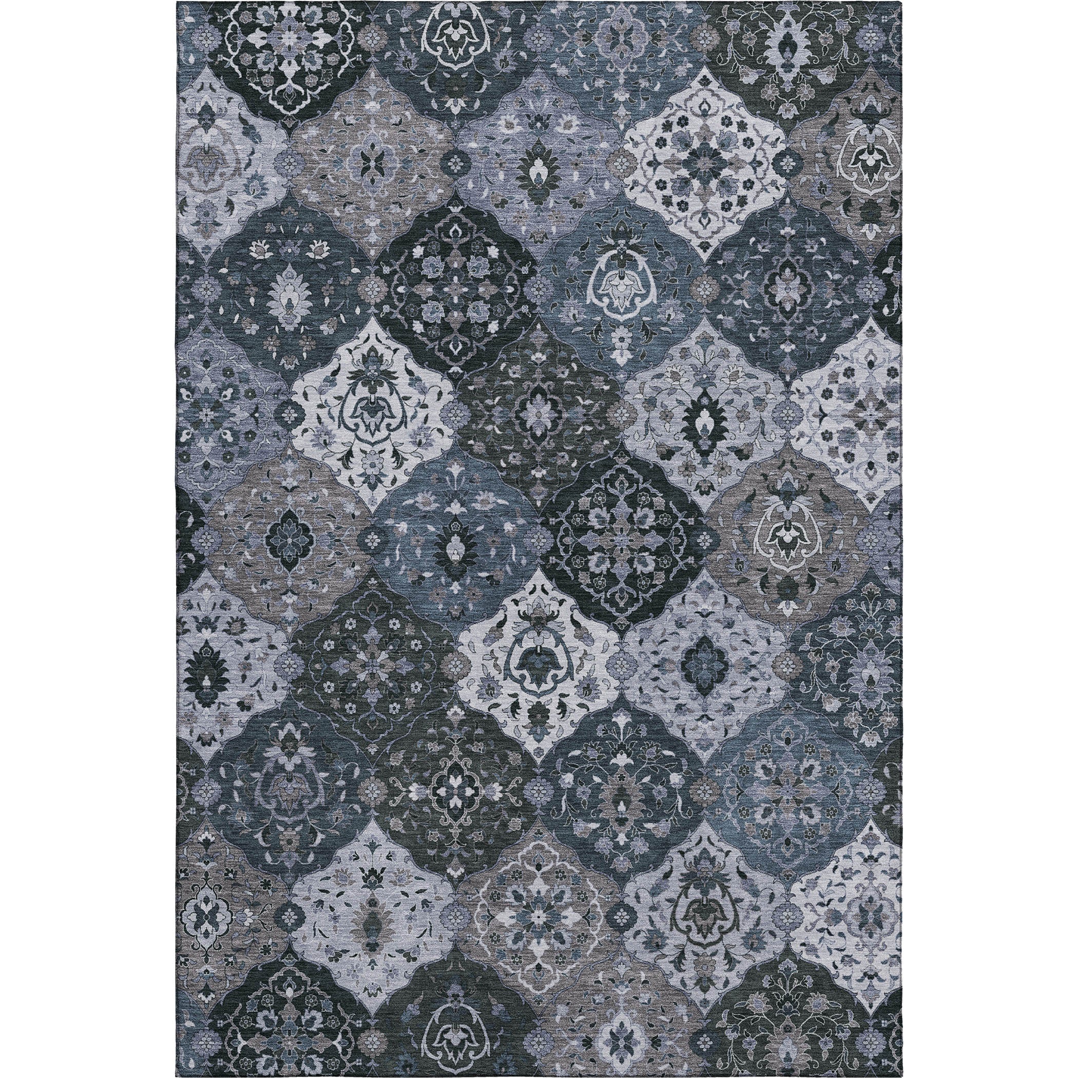 Oslo Machine Washable Transitional Denim Blue Rug 3' x 5' #shape_Rectangle