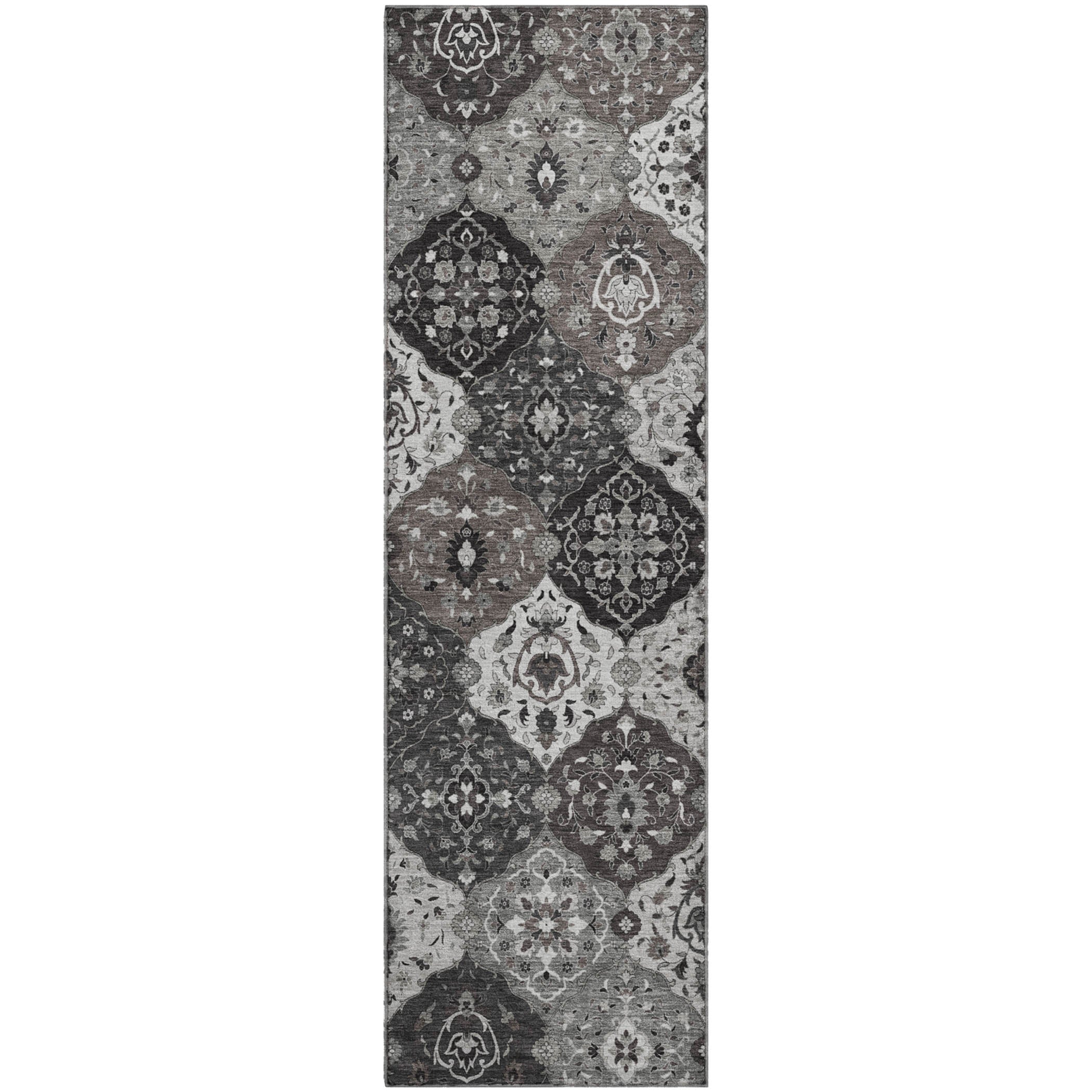 Oslo Machine Washable Transitional Gray Rug 2'3" x 7'6" #shape_Runner