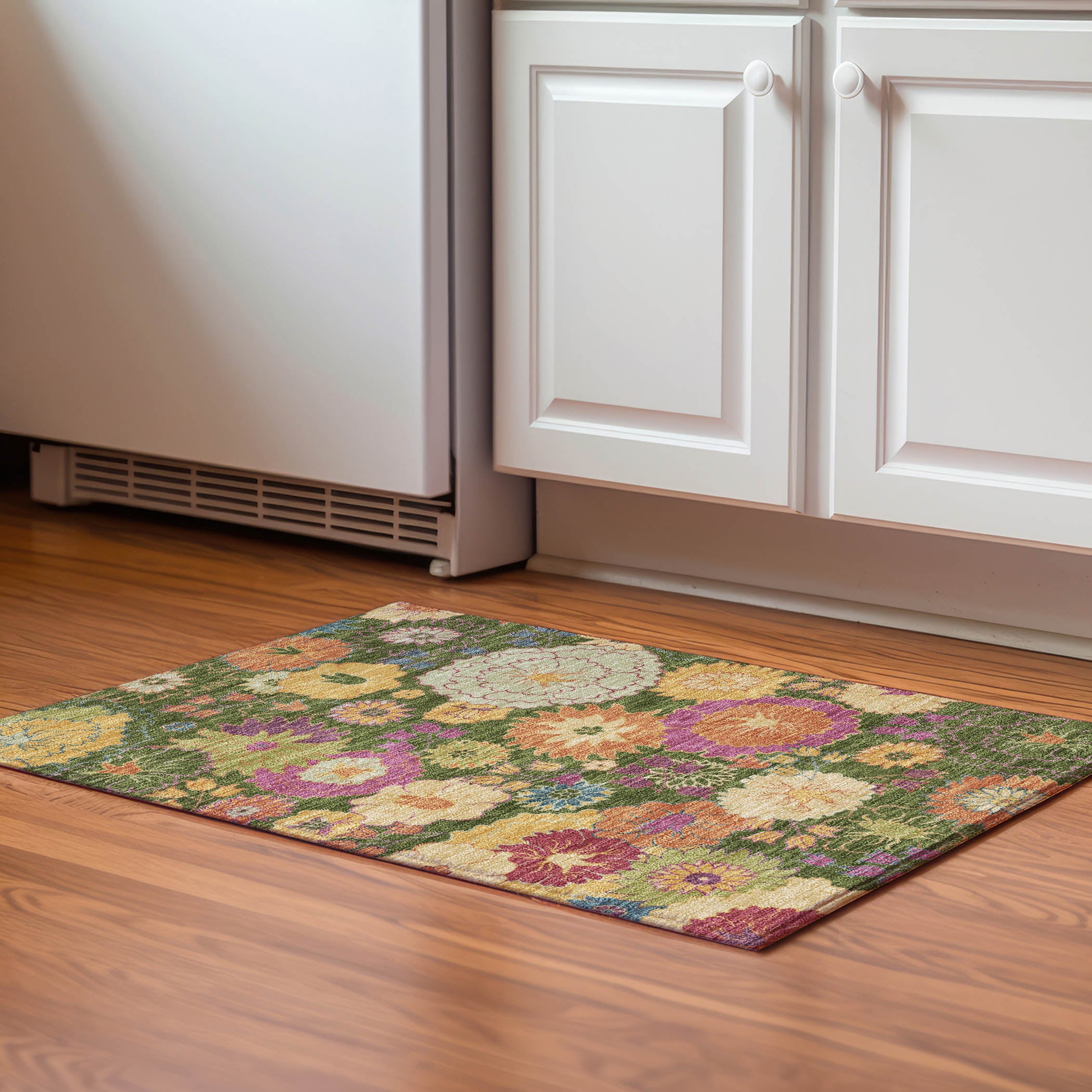 Bangkok Machine Washable Transitional Aloe Green Rug 1'8" x 2'6" #shape_Rectangle