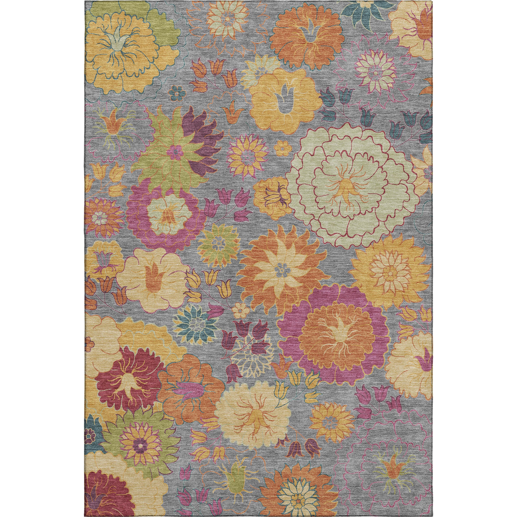 Bangkok Machine Washable Transitional Gray Rug 3' x 5' #shape_Rectangle