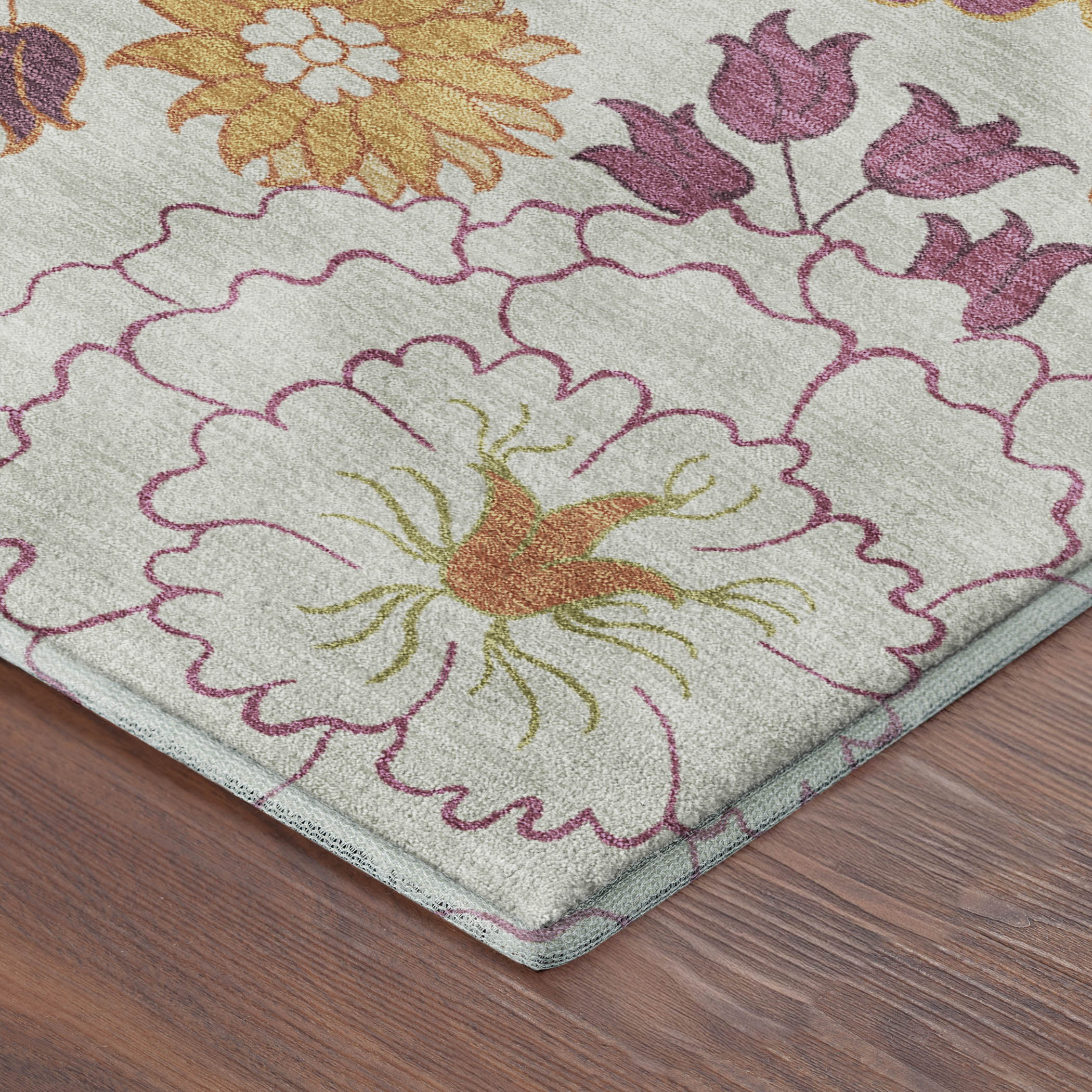 Bangkok Machine Washable Transitional Ivory Rug 1'8" x 2'6" #shape_Rectangle