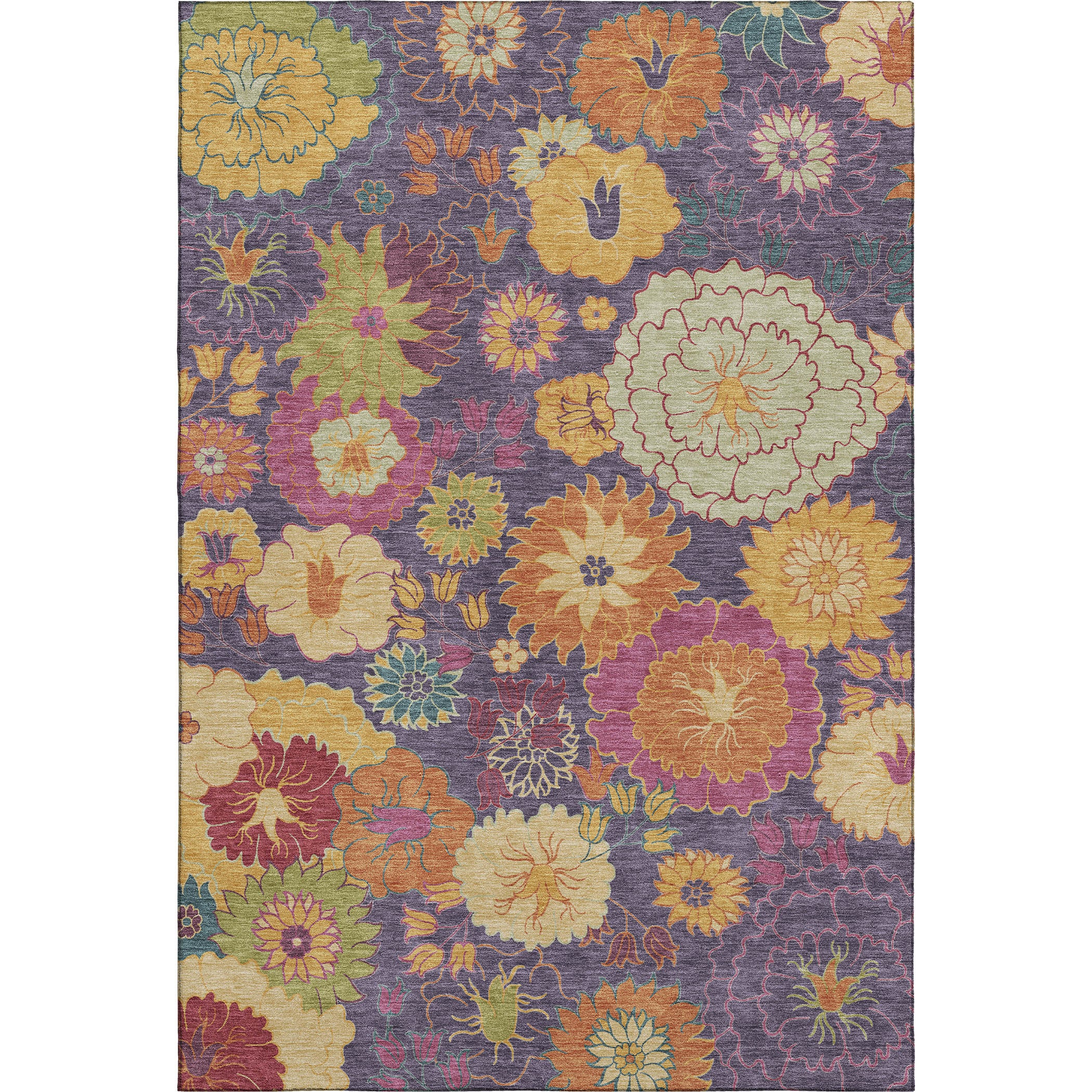 Bangkok Machine Washable Transitional Purple Rug 3' x 5' #shape_Rectangle