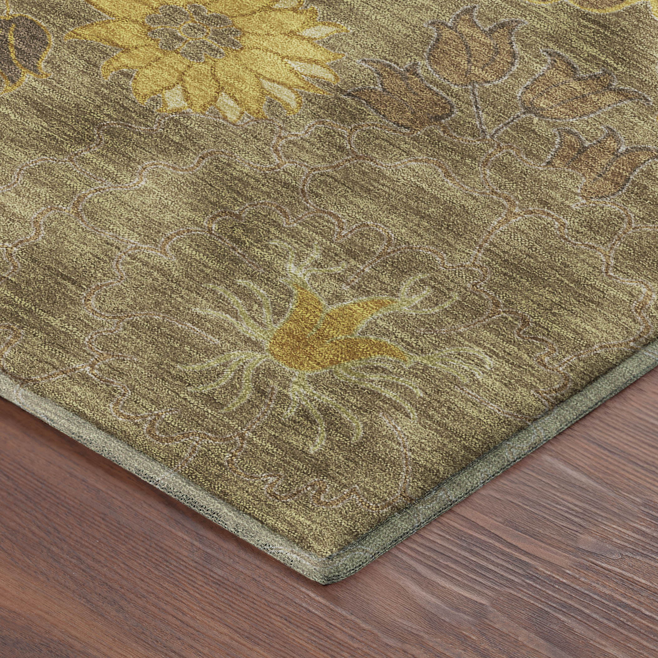 Istanbul Machine Washable Transitional Mocha Brown Rug 1'8" x 2'6" #shape_Rectangle
