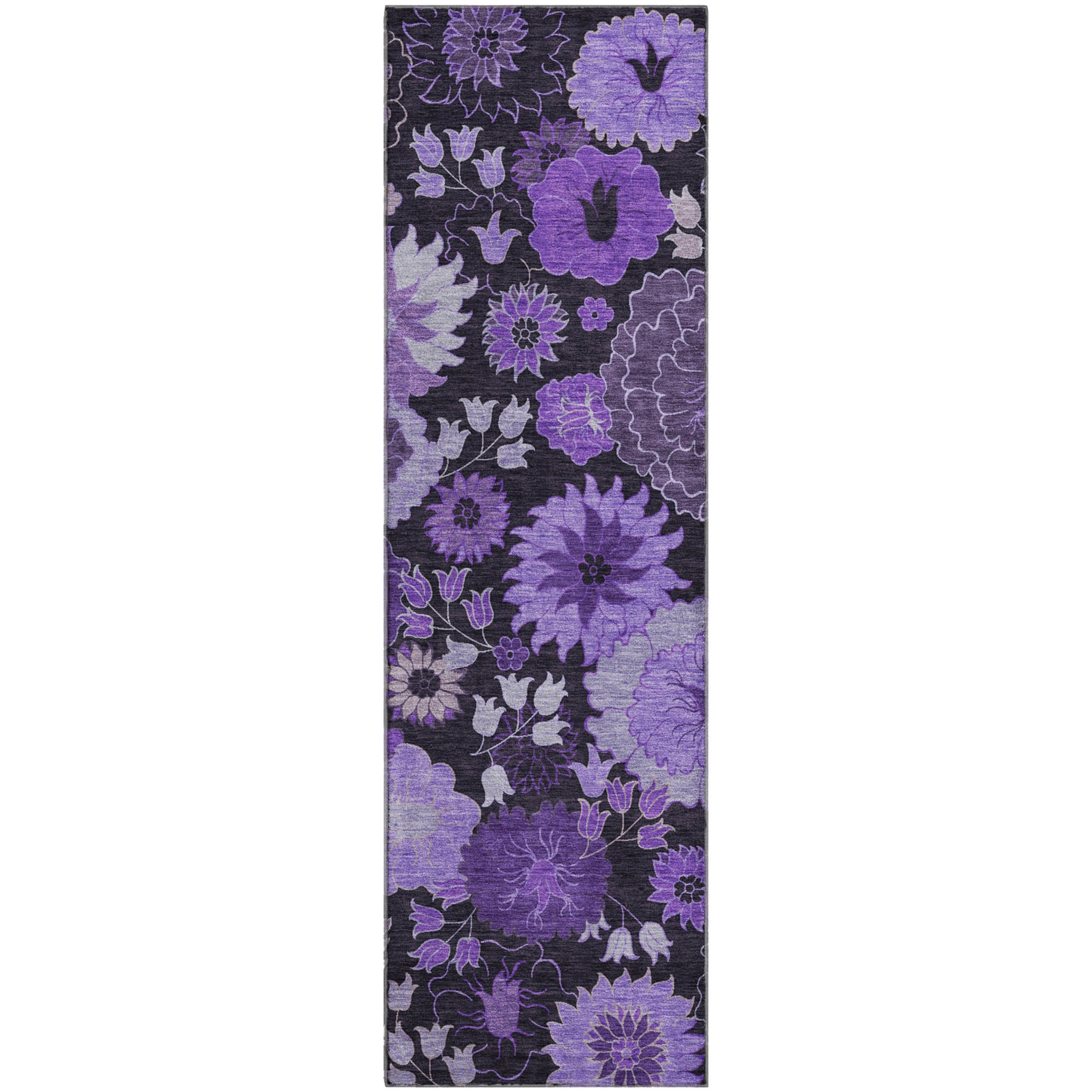 Luang Prabang Machine Washable Transitional Purple Rug 2'3" x 7'6" #shape_Runner