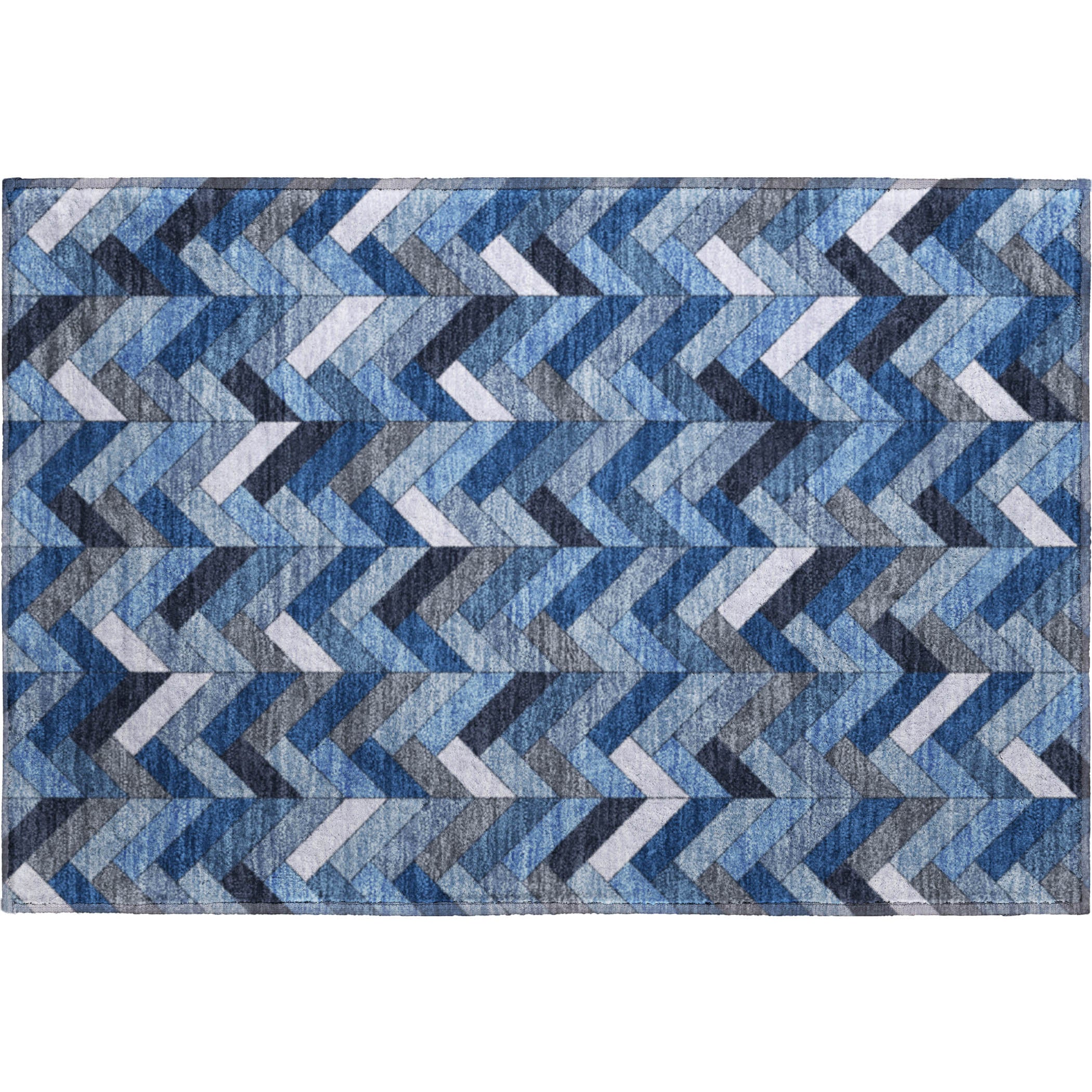 Cairo Machine Washable Transitional Blue Rug 1'8" x 2'6" #shape_Rectangle