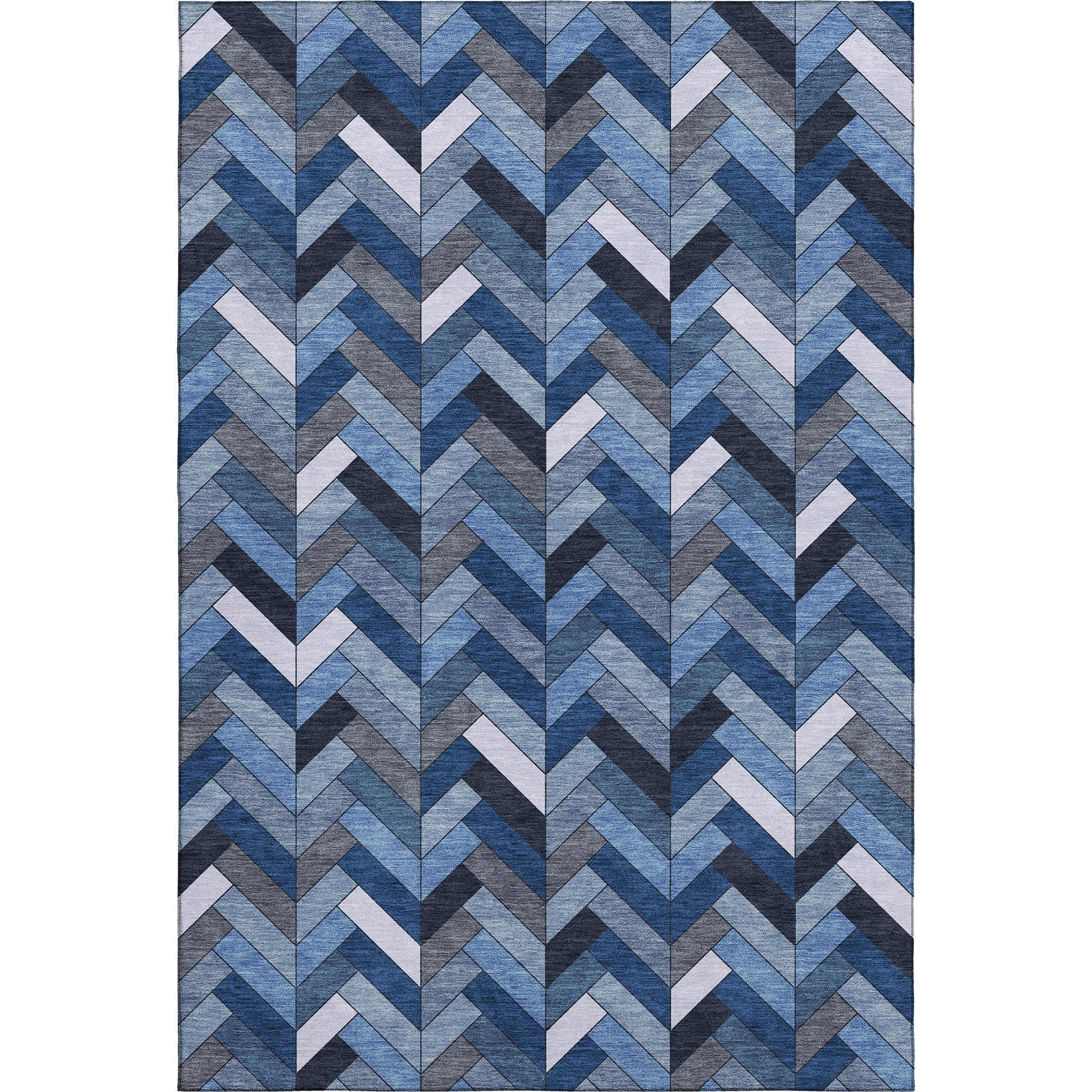 Cairo Machine Washable Transitional Blue Rug 3' x 5' #shape_Rectangle