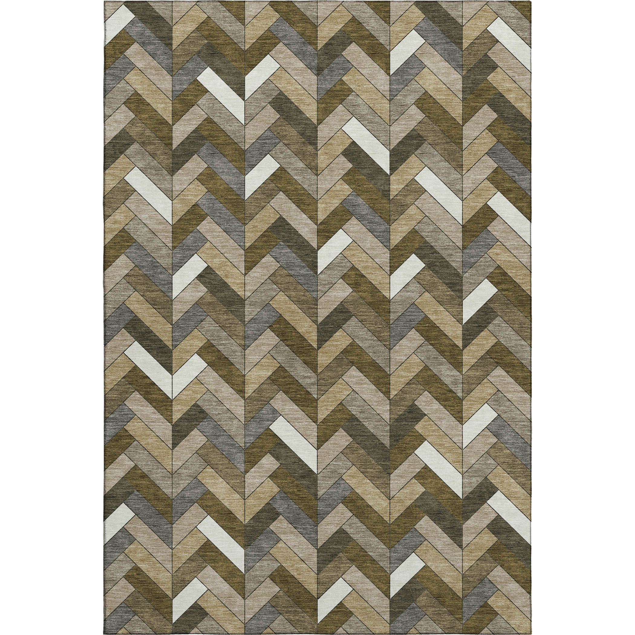 Cairo Machine Washable Transitional Brown Rug 3' x 5' #shape_Rectangle
