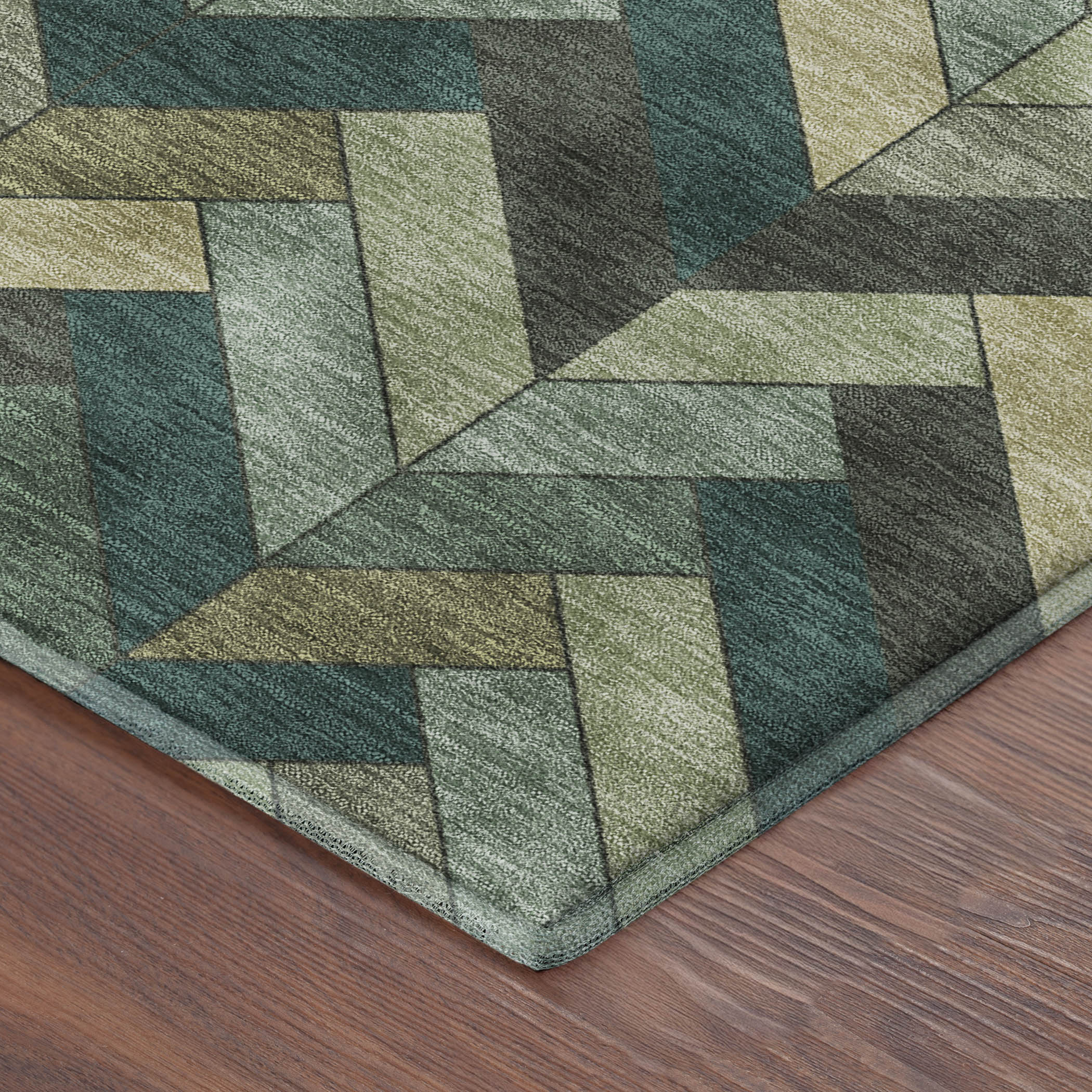 Cairo Machine Washable Transitional Green Rug 1'8" x 2'6" #shape_Rectangle