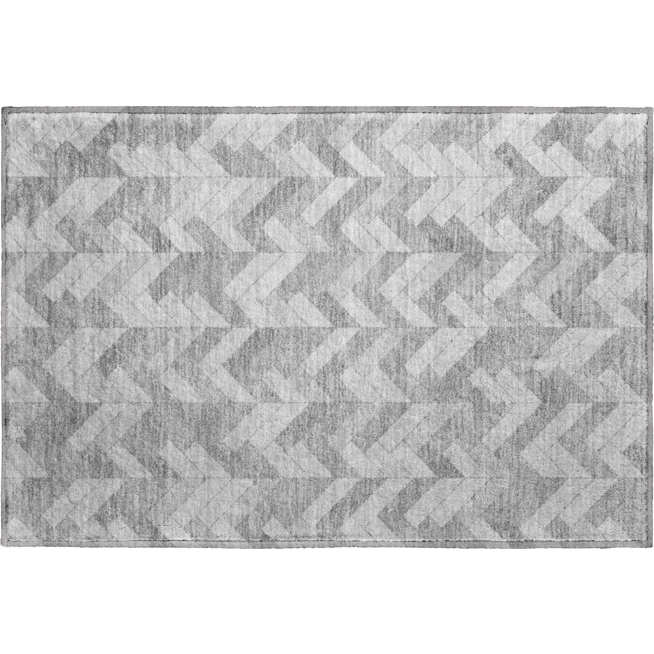 Bangkok Machine Washable Transitional Silver Gray Rug 1'8" x 2'6" #shape_Rectangle